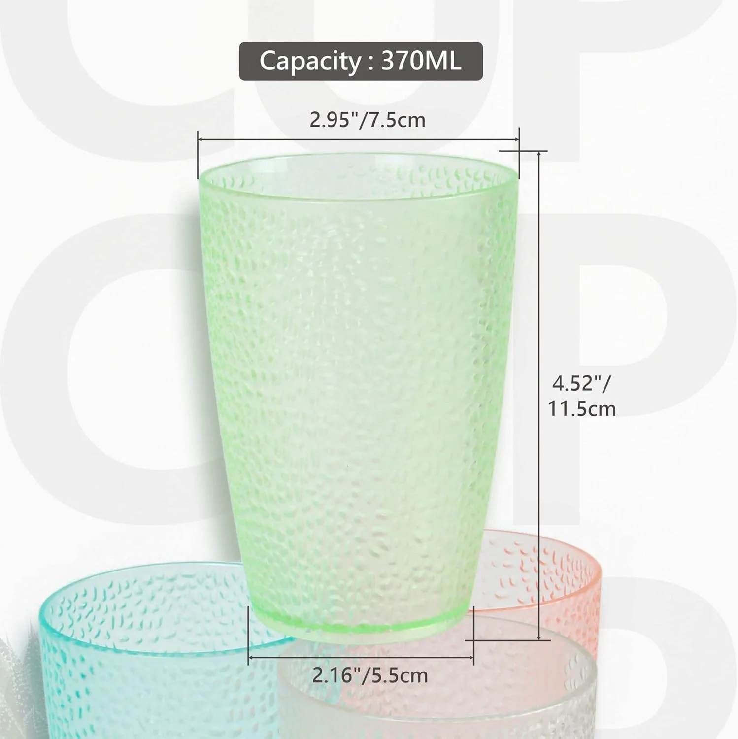 ست 4 عددی لیوان پلاستیکی نشکن TERRIFI، حجم 350 میلی لیتر، لیوان های قابل استفاده مجدد، رنگارنگ، فاقد BPA، قابل شستشو در ماشین ظرفشویی، لیوان آب و آبمیوه، ایده آل برای هدیه