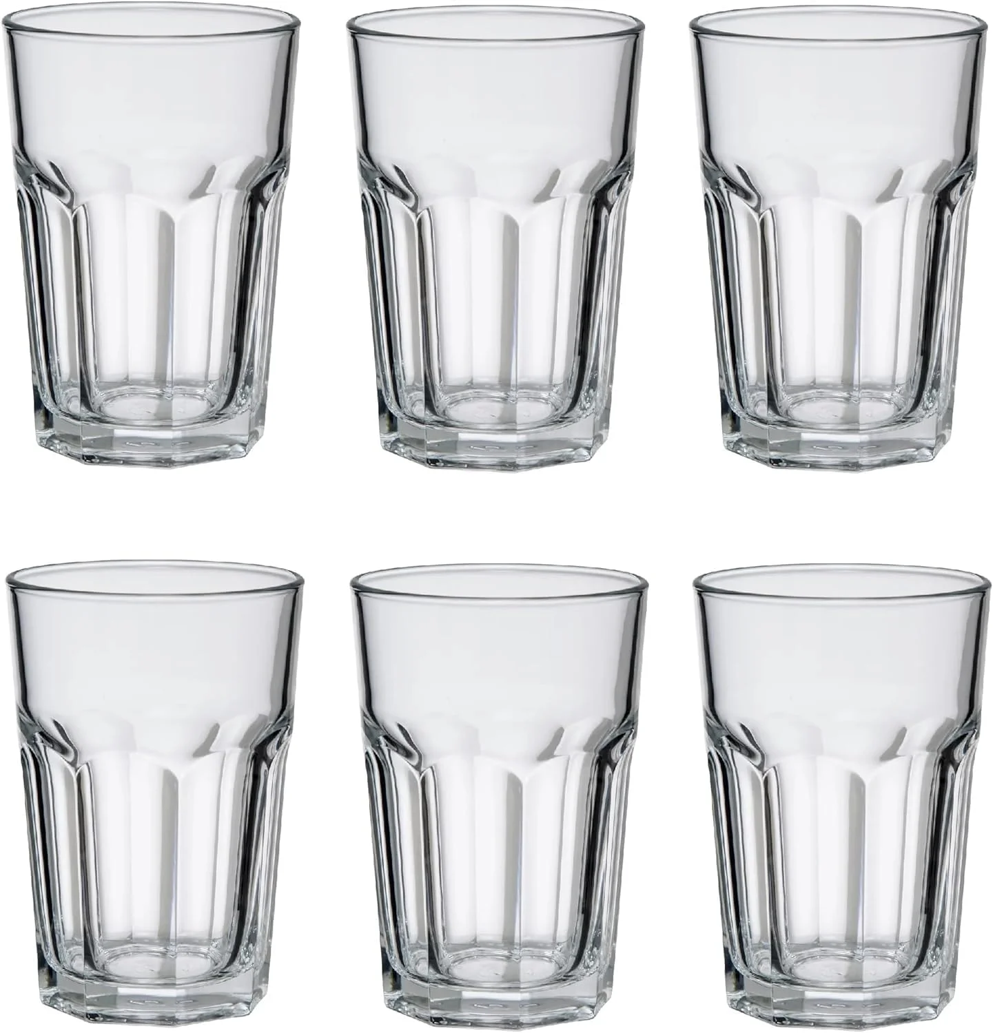 ست لیوان نوشیدنی 6 عددی - 360 میلی لیتر | لیوان بلند برای آبمیوه، لیوان آبجو، لیوان بلند | لیوان موکتل، لیوان بلند، نوشیدنی، لیوان آب، آبمیوه، قابل شستشو در ماشین ظرفشویی