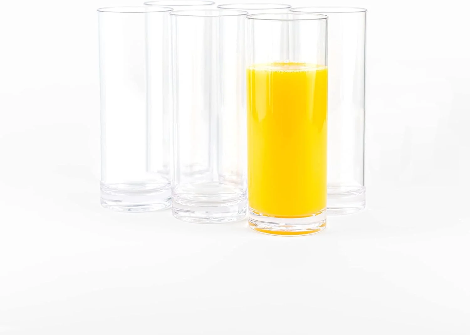 لیوان های پلاستیکی نشکن آکریلیک ممتاز شفاف | مجموعه 6 تایی لیوان نوشیدنی کلاسیک | قابل استفاده مجدد، قابل شستشو در ماشین ظرفشویی (لیوان بلند)