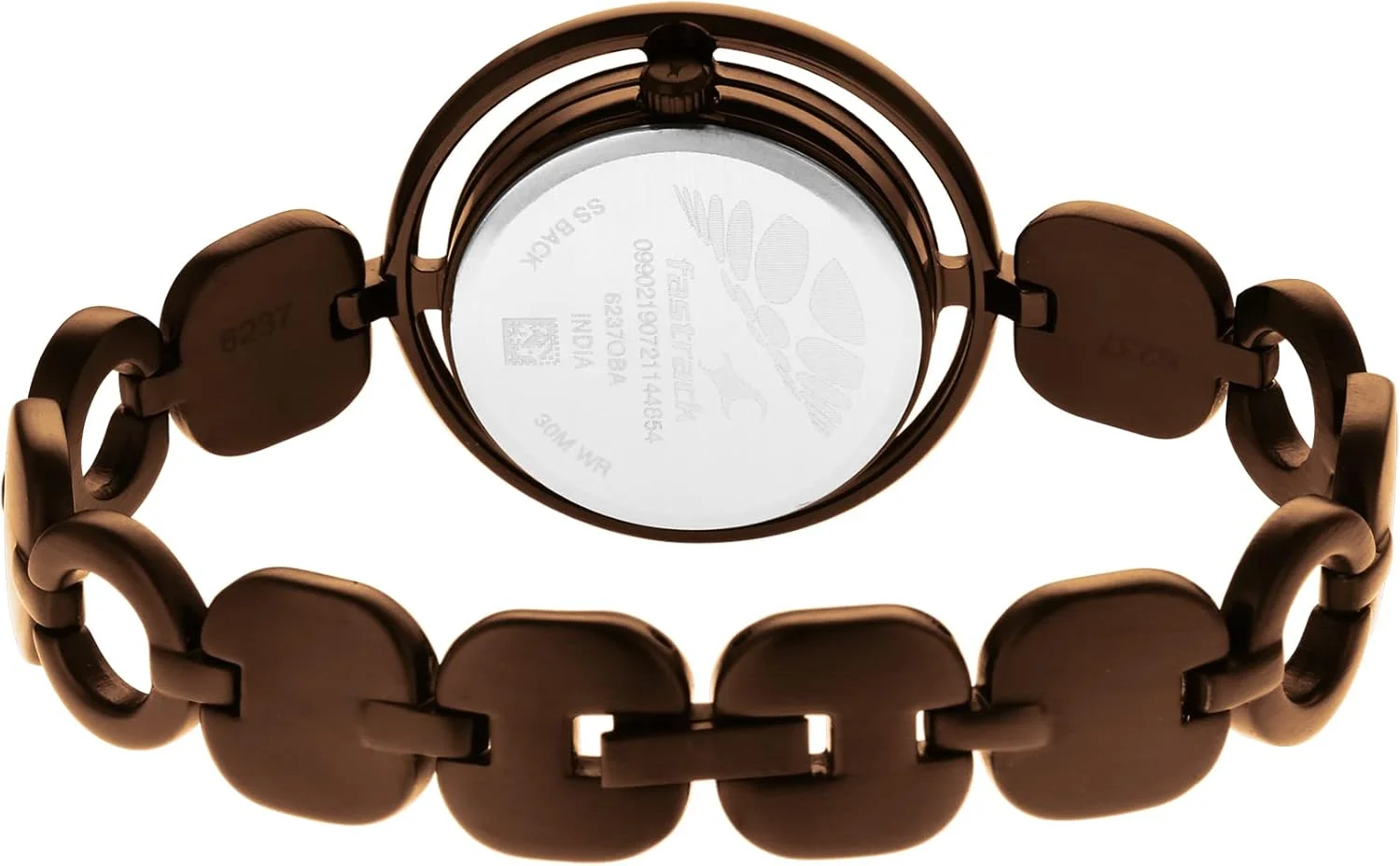 ساعت مچی زنانه Fastrack مدل Fashion آنالوگ با صفحه گرد قهوه ای و بند فلزی قهوه ای - 6237QM01