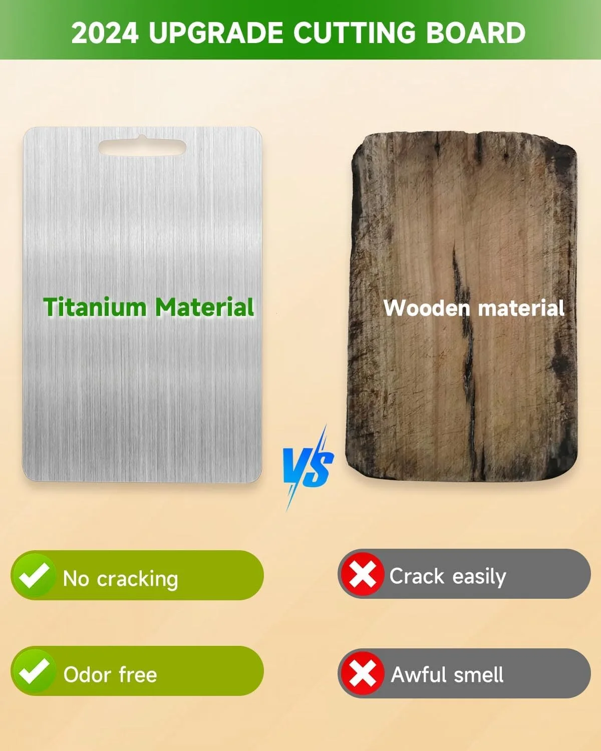 تخته برش تیتانیومی خالص - تخته برش استیل ضد زنگ قابل شستشو در ماشین ظرفشویی برای آشپزخانه، تخته خردکن دو طرفه بدون BPA برای آماده سازی غذا و سرو ملزومات آشپزخانه تخته برش تیتانیومی خالص - تخته برش استیل ضد زنگ قابل شستشو در ماشین ظرفشویی برای آشپزخانه، تخته خردکن دو طرفه بدون BPA برای آماده سازی غذا و سرو ملزومات آشپزخانه