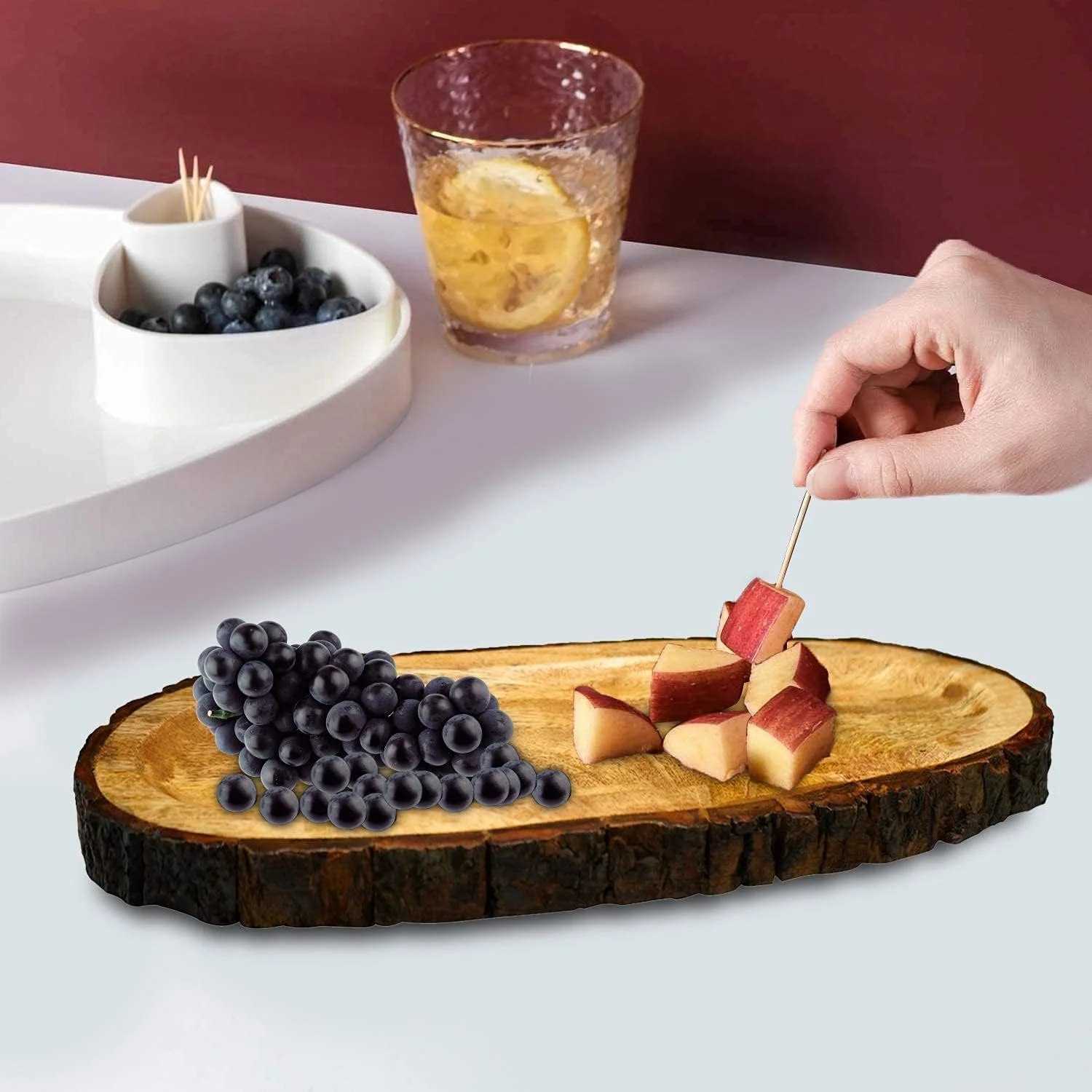 سینی سرو چوبی Acewood | دیس سرو با روکش پوست درخت | دست ساز | چوب اقاقیا | سینی چوبی | دیس سرو | هدیه دیوالی - (40 x 16 x 2.5 سانتی متر) سینی سرو چوبی Acewood | دیس سرو با روکش پوست درخت | دست ساز | چوب اقاقیا | سینی چوبی | دیس سرو | هدیه دیوالی - (40 x 16 x 2.5 سانتی متر)