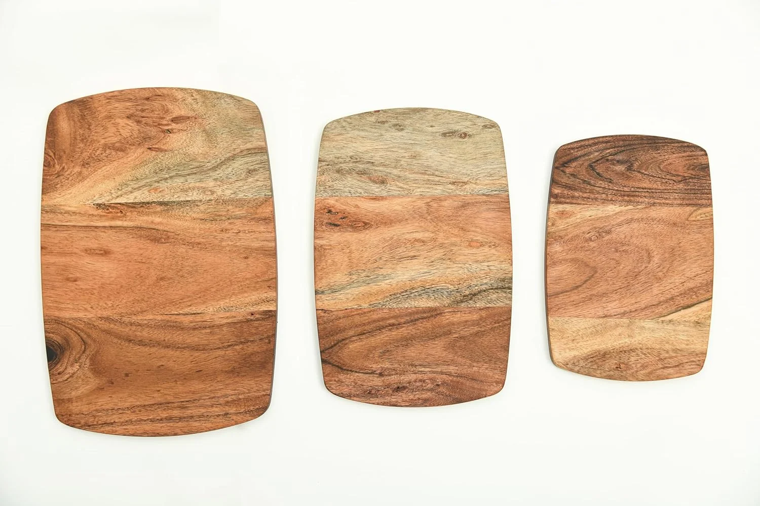 تخته برش سری Affinity Decor، تخته برش چوبی آکاسیا برای آشپزخانه، تخته سرو چوبی جامد، ست ارگانیک 3 تخته چوبی، 34.5x23 سانتی متر، 30x19.8 سانتی متر، 24.4x16.5 سانتی متر