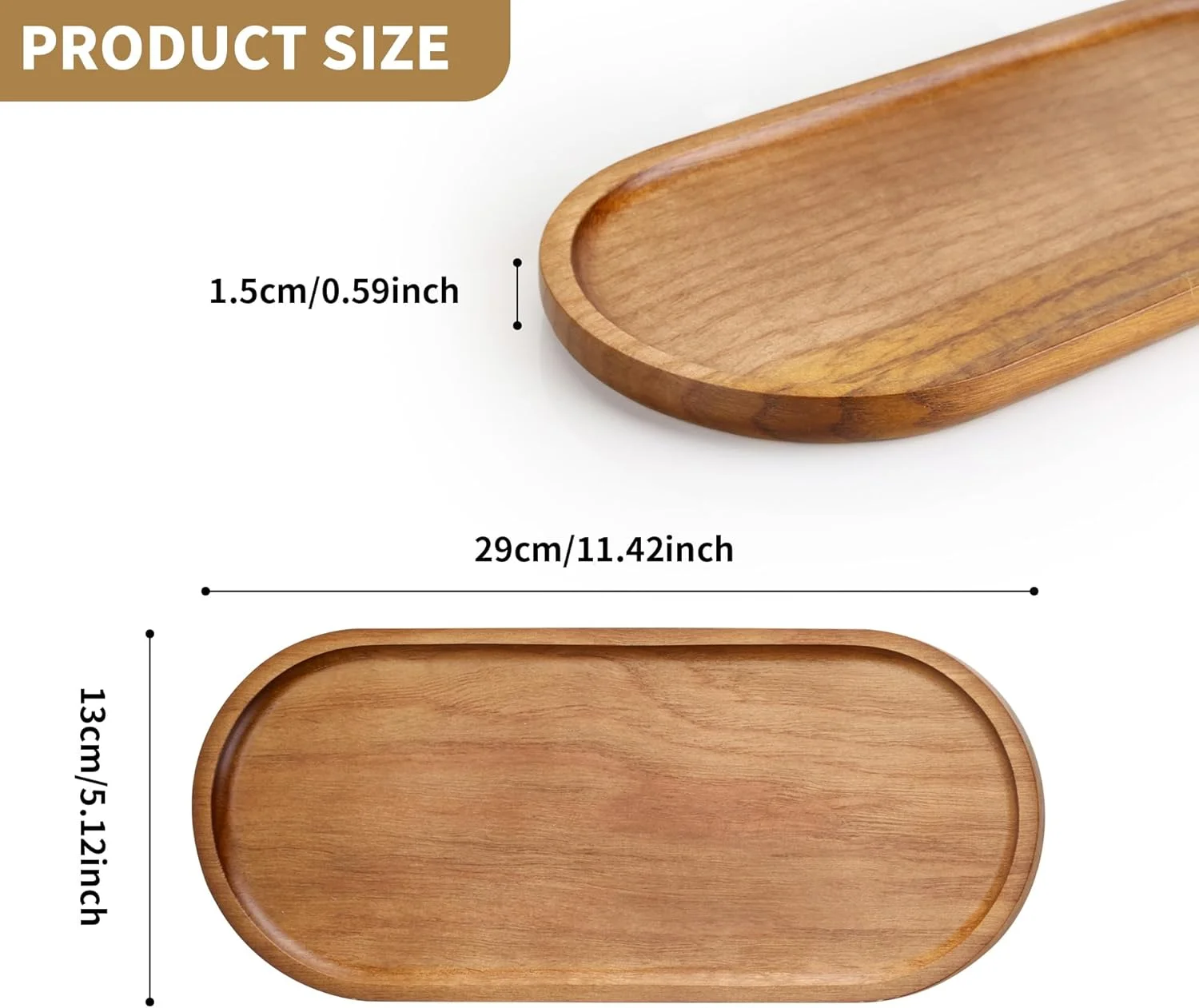 ست ۴ عددی سینی چوبی بیضی شکل، بشقاب های آکاسیا، تخته سرو چوبی برای نمایش میوه، تنقلات، پنیر، سوشی، چای، قهوه (۲۹ سانتی متر در ۱۳ سانتی متر در ۱.۵ سانتی متر) ست ۴ عددی سینی چوبی بیضی شکل، بشقاب های آکاسیا، تخته سرو چوبی برای نمایش میوه، تنقلات، پنیر، سوشی، چای، قهوه (۲۹ سانتی متر در ۱۳ سانتی متر در ۱.۵ سانتی متر)