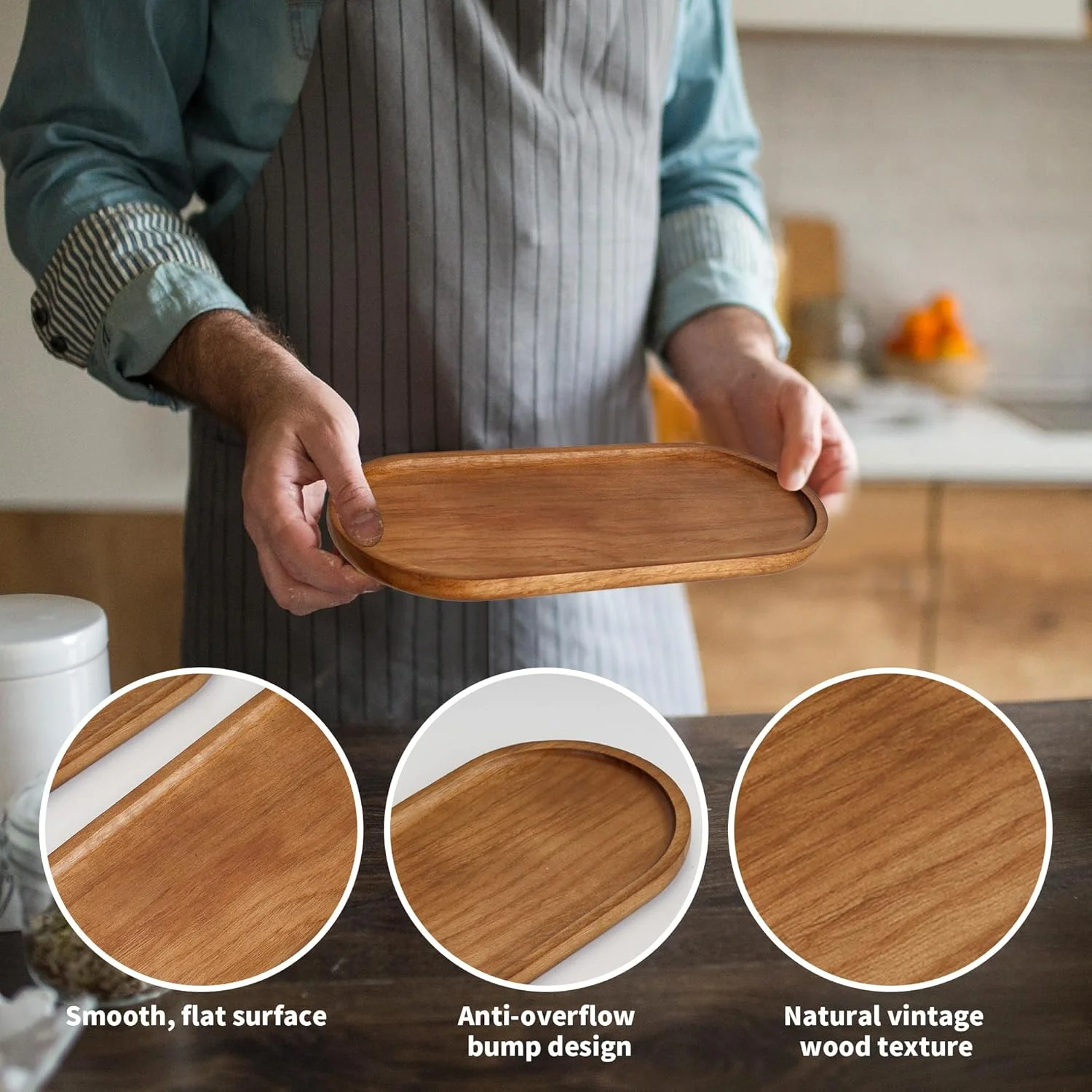 ست ۴ عددی سینی چوبی بیضی شکل، بشقاب های آکاسیا، تخته سرو چوبی برای نمایش میوه، تنقلات، پنیر، سوشی، چای، قهوه (۲۹ سانتی متر در ۱۳ سانتی متر در ۱.۵ سانتی متر) ست ۴ عددی سینی چوبی بیضی شکل، بشقاب های آکاسیا، تخته سرو چوبی برای نمایش میوه، تنقلات، پنیر، سوشی، چای، قهوه (۲۹ سانتی متر در ۱۳ سانتی متر در ۱.۵ سانتی متر)