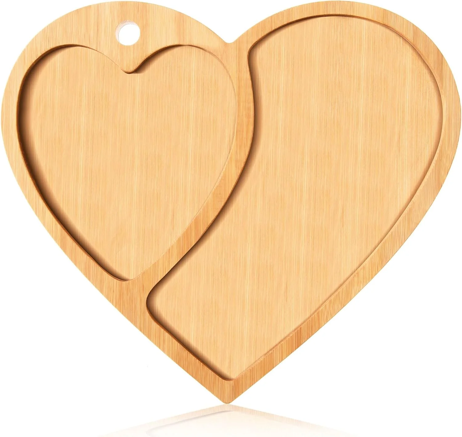 تخته برش بامبو طرح قلب مناسب روز ولنتاین، تخته سرو پنیر و اردو خوری با سوراخ، تخته خردکن چوبی تزئینی، سینی سرو چوبی برای روز مادر، هدیه عروسی و خانه نویی، 36x31.5x1.5 سانتی متر تخته برش بامبو طرح قلب مناسب روز ولنتاین، تخته سرو پنیر و اردو خوری با سوراخ، تخته خردکن چوبی تزئینی، سینی سرو چوبی برای روز مادر، هدیه عروسی و خانه نویی، 36x31.5x1.5 سانتی متر