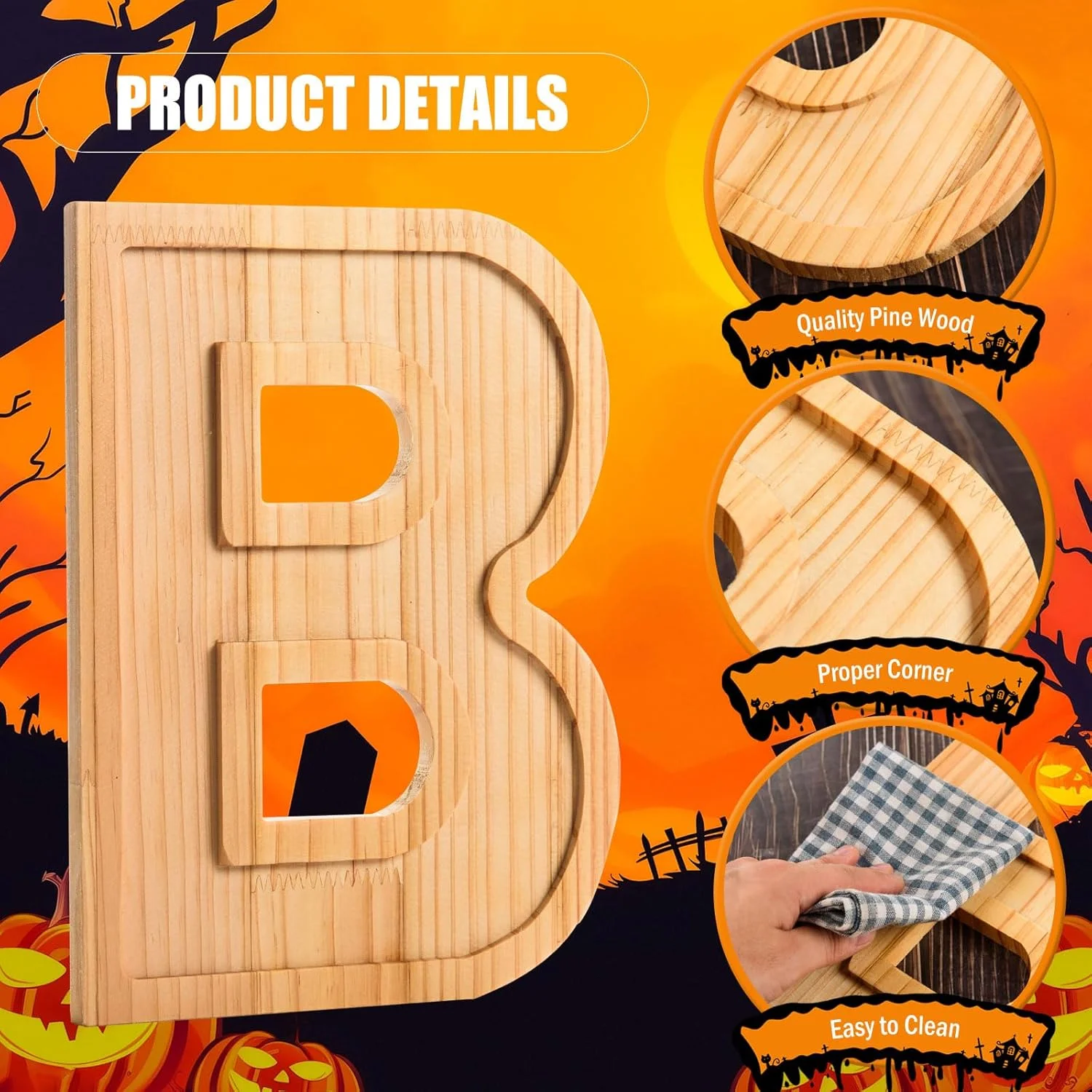 سینی های سرو چوبی 3 تکه طرح BOO مناسب هالووین، سینی های چوبی کاج، بشقاب های چوبی برای سرو میان وعده و شیرینی، مناسب منزل، آشپزخانه، تعطیلات و هدیه سینی های سرو چوبی 3 تکه طرح BOO مناسب هالووین، سینی های چوبی کاج، بشقاب های چوبی برای سرو میان وعده و شیرینی، مناسب منزل، آشپزخانه، تعطیلات و هدیه