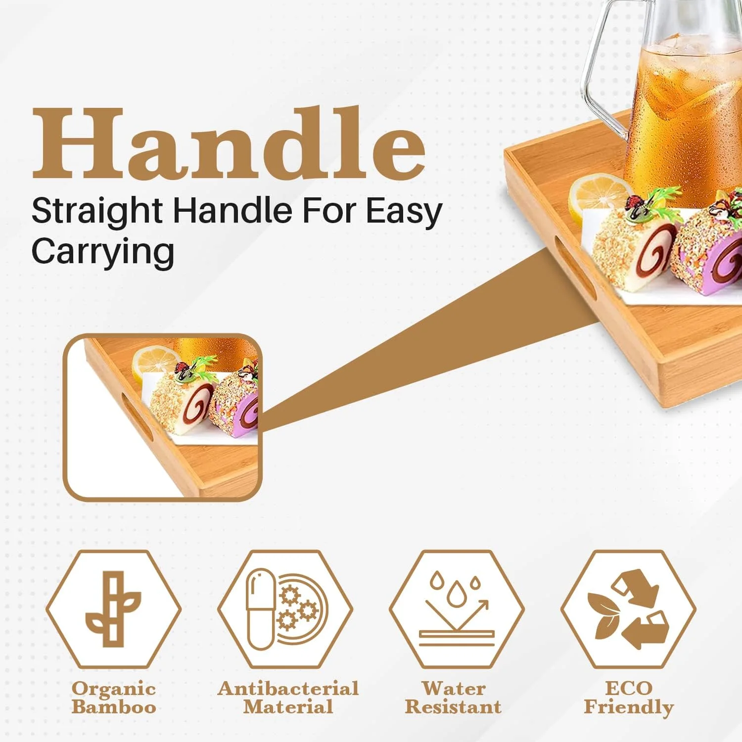 سینی بامبو AWH - ست 3 عددی سینی چوبی سرو با دستگیره - مستطیلی، طبیعی، بامبو، 100% - بزرگ، کوچک، متوسط - صبحانه، غذا، آشپزخانه، فضای باز، رستوران ها