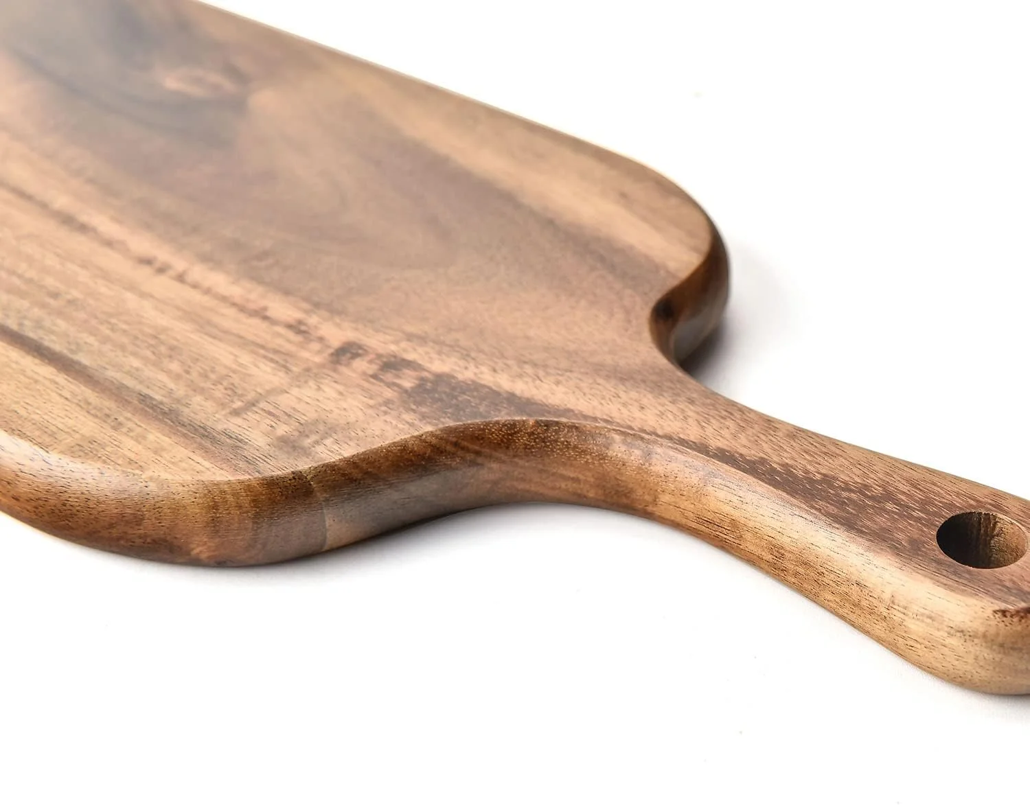 تخته برش چوبی آکاسیا BILL.F با دسته، سایز کوچک، تخته سرو پنیر و تخته سرو چوبی بلند برای آشپزخانه، گوشت، پیتزا، پنیر، نان، سبزیجات و میوه ها، 40.6 در 12 سانتی متر