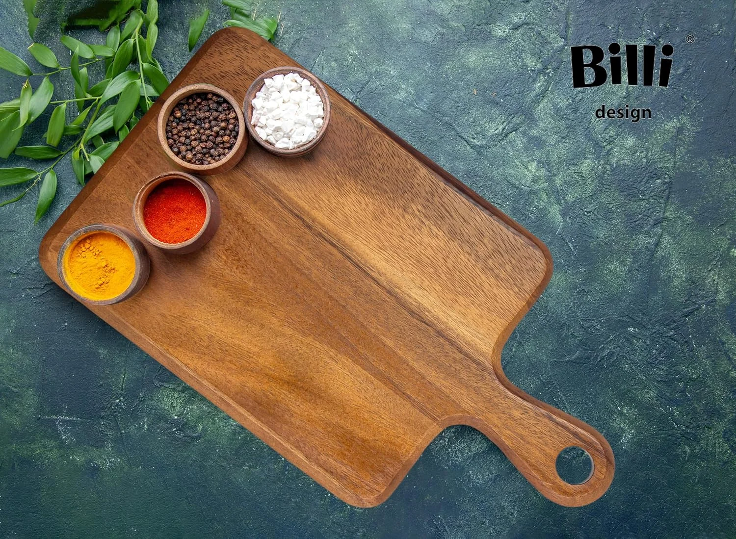 تخته برش چوبی دسته دار بیلی - تخته سرو/تخته برش چوب اقاقیا، سینی سرو، پارو پیتزا، قهوه ای 40x23x2 سانتی متر