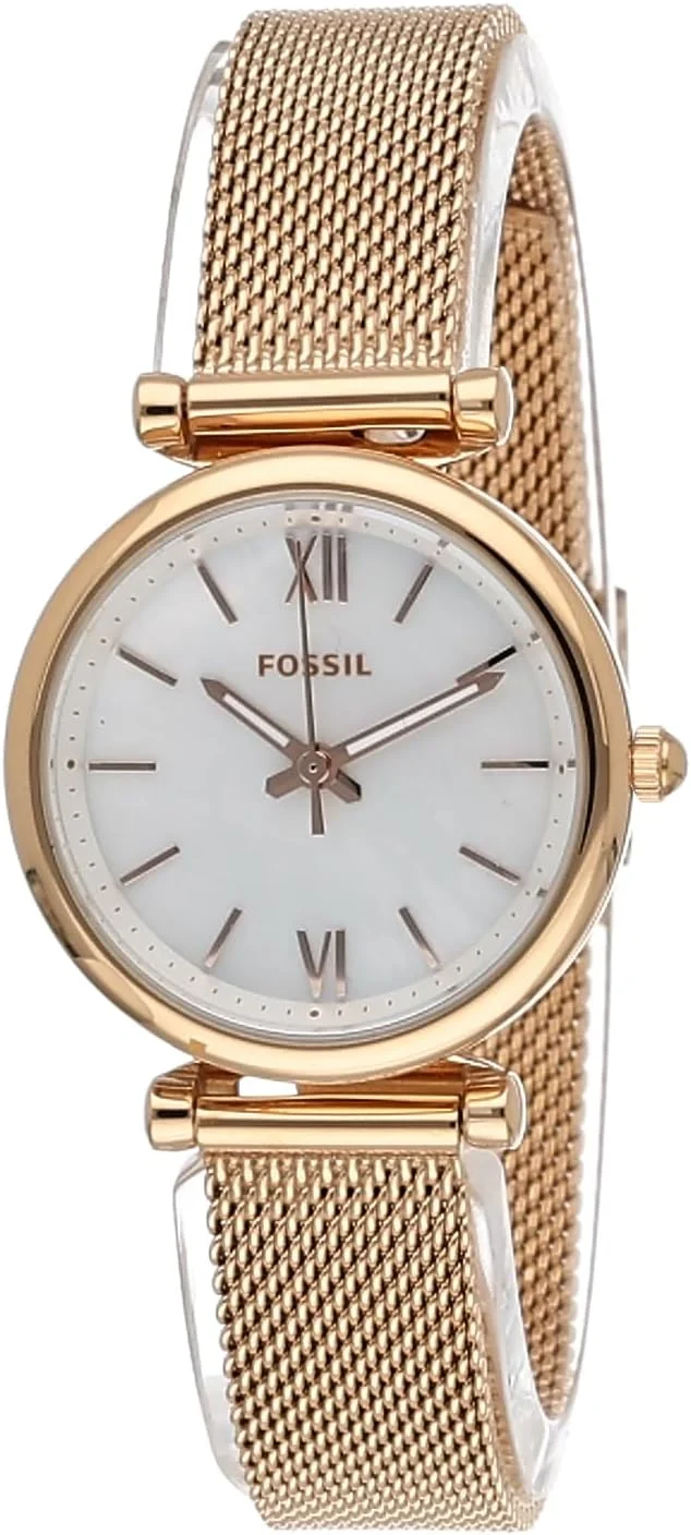 ساعت مچی زنانه فسیل کارلی با صفحه صدف و بند استیل - مدل ES4433