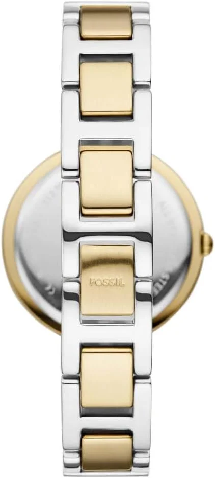 ساعت مچی زنانه آنالوگ کوارتز FOSSIL BQ3944 Karli، قطر قاب 34 میلی متر، طلایی/صدف آبی