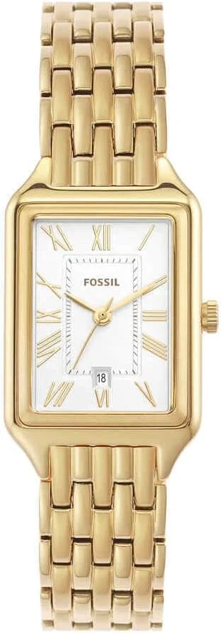 ساعت مچی زنانه فسیل مدل Raquel با سه عقربه و نمایشگر تاریخ - بدنه استیل طلایی - ES5220