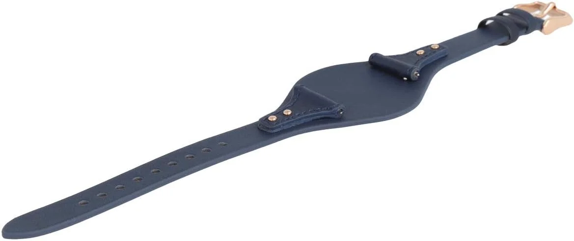 بند ساعت فسیل 18 میلی متری چرمی آبی رزگلد - ES-3838 | LB-ES3838