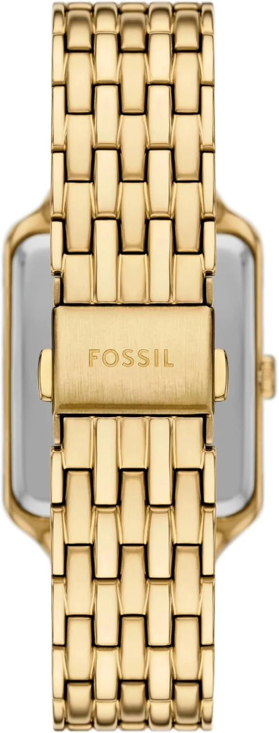 ساعت مچی زنانه فسیل مدل Raquel با موتور کوارتز، بدنه استیل ضد زنگ، سه عقربه، صفحه ماه طلایی، 28 میلی متر، کلاسیک مدرن