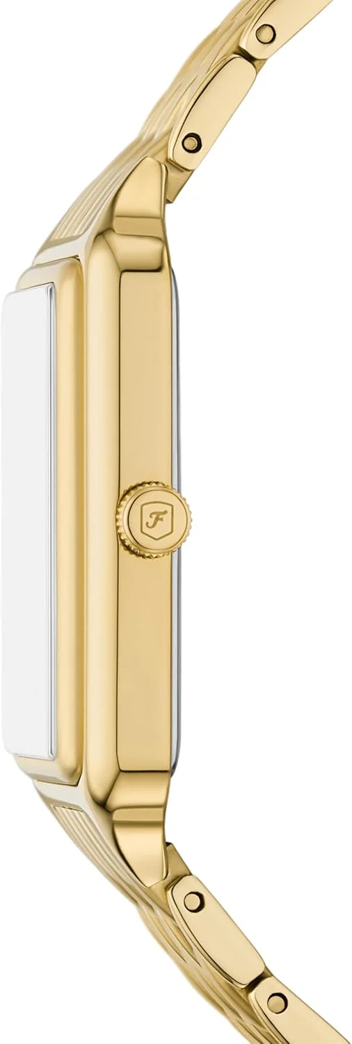 ساعت مچی زنانه فسیل مدل Raquel با موتور کوارتز، بدنه استیل ضد زنگ، سه عقربه، صفحه ماه طلایی، 28 میلی متر، کلاسیک مدرن