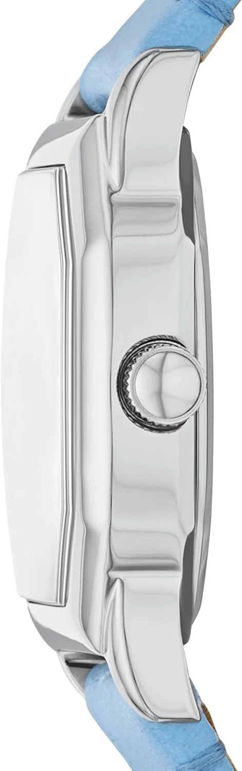 ساعت مچی زنانه فسیل هارلو با سه عقربه و بند چرمی آبی روشن، آبی