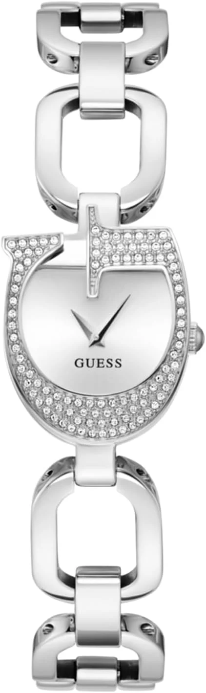ساعت آنالوگ نقرهای رنگ نگیندار GUESS ساعت آنالوگ نقرهای رنگ نگیندار GUESS