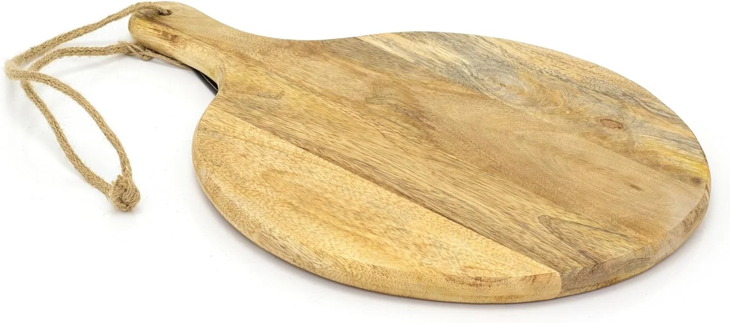 تخته برش گرد چوبی از چوب اقاقیای روستیک | تخته سرو چوبی | تخته پیتزا برای ارائه غذا