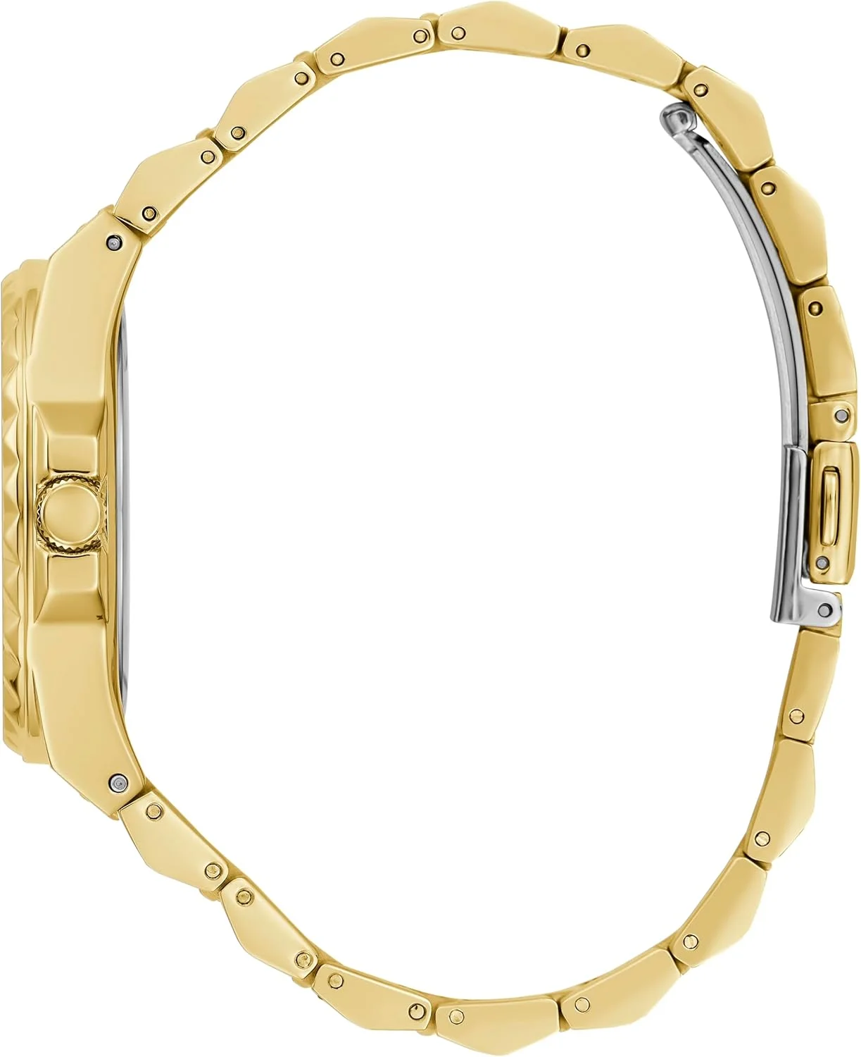 ساعت آنالوگ طلایی بافتدار GUESS ساعت آنالوگ طلایی بافتدار GUESS