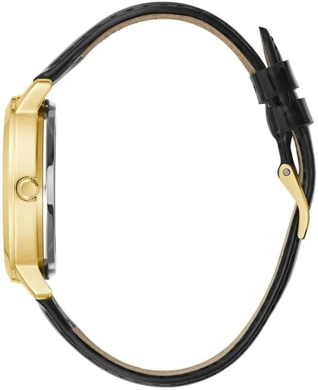 ساعت زنانه GUESS، موتور کوارتز، نمایشگر آنالوگ، بند چرمی مشکی - GW0383L1، مشکی، بند ساعت زنانه GUESS، موتور کوارتز، نمایشگر آنالوگ، بند چرمی مشکی - GW0383L1، مشکی، بند