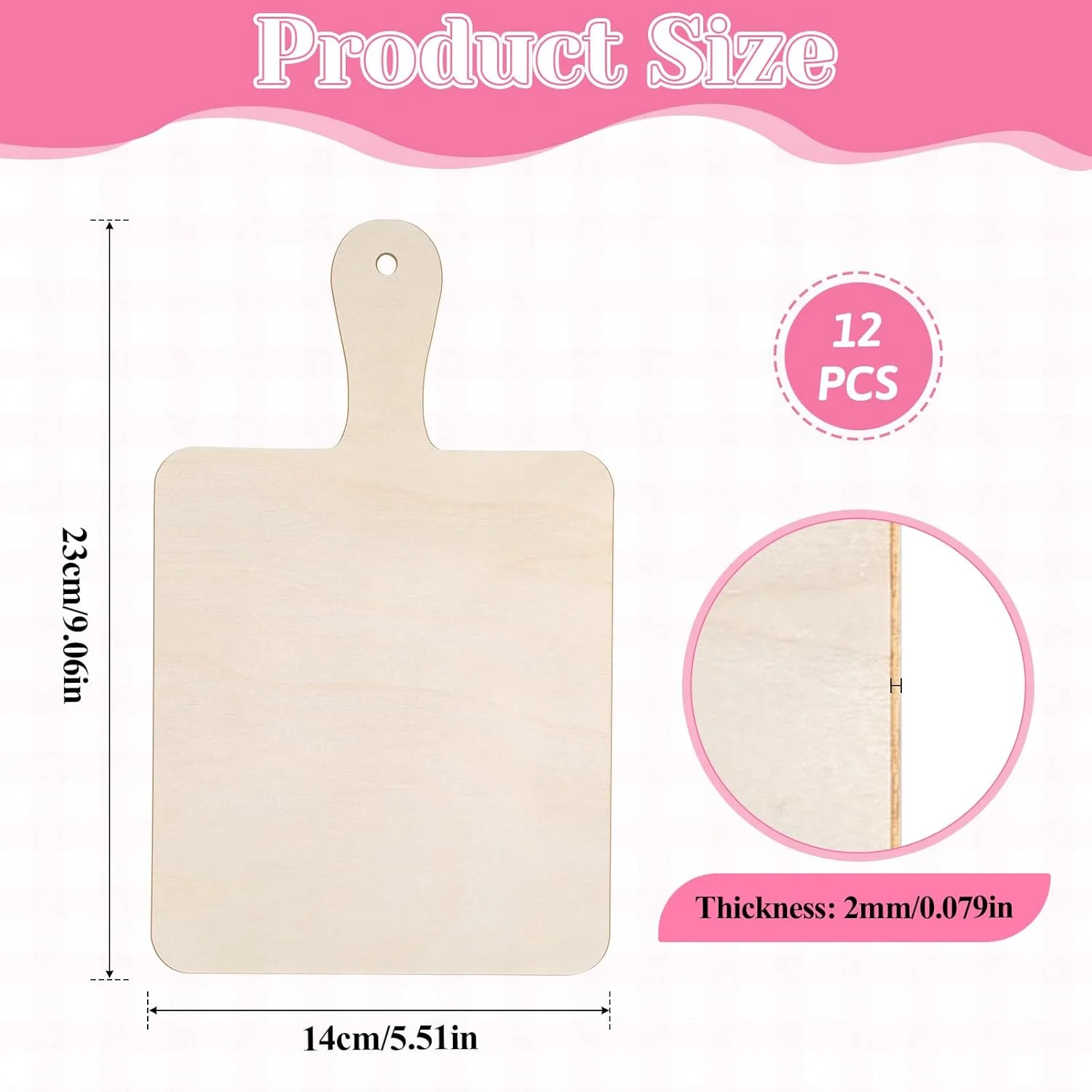 ست 12 عددی تخته سرو کوچک با دسته، تخته برش چوبی کوچک 24x14 سانتی‌متر، تخته گوشت برای آشپزی خانگی، تخته سرو برای دکور میوه و سبزیجات آشپزخانه