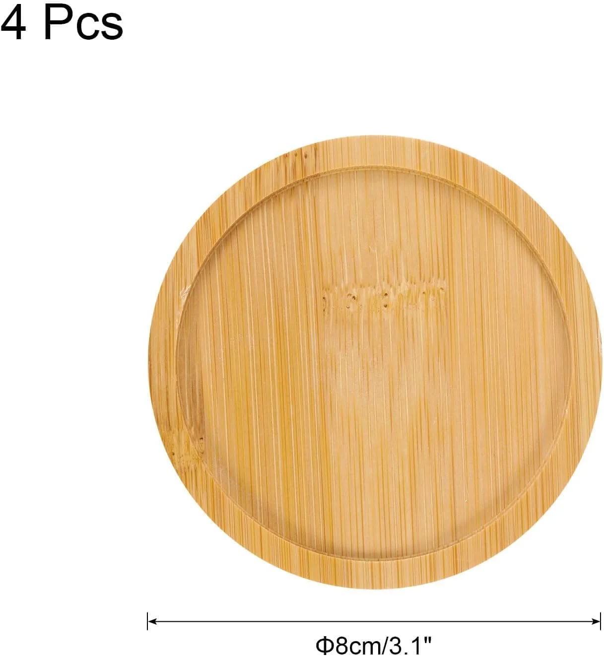 سینی سرو بامبو، 4 عدد تخته سرو بامبو، سینی چند منظوره برای غذا، ساخته شده از مواد پایدار، مستطیل چوبی ایده آل برای سرویس غذا، چای و قهوه، برای آشپزخانه، فضای باز (گرد)