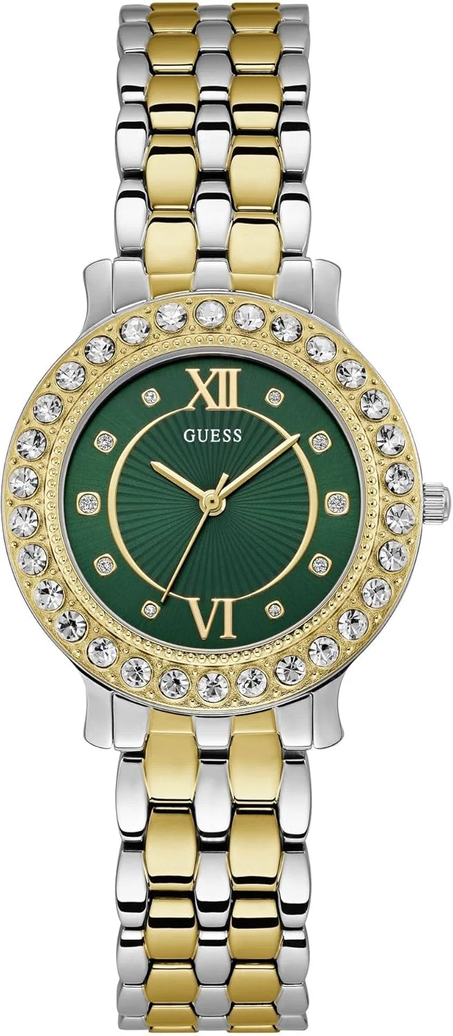 ساعت زنانه گس مدل 34 میلی متری - دستبند دو رنگ صفحه سبز بدنه دو رنگ ساعت زنانه گس مدل 34 میلی متری - دستبند دو رنگ صفحه سبز بدنه دو رنگ