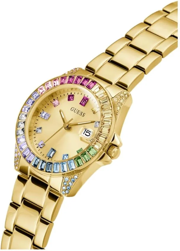 ساعت آنالوگ چند رنگ طلایی GUESS ساعت آنالوگ چند رنگ طلایی GUESS