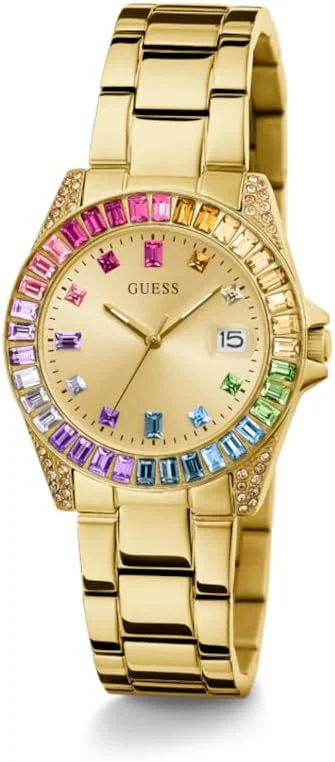 ساعت آنالوگ چند رنگ طلایی GUESS ساعت آنالوگ چند رنگ طلایی GUESS