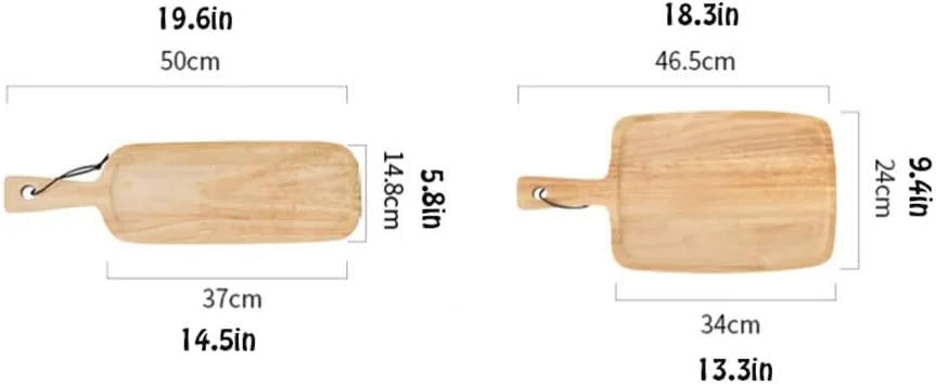 تخته گوشت چوبی با دسته، تخته برش و سرو، سینی بلند اردو خوری، تخته پیتزا، پنیر و نان برای آشپزخانه، لوازم آشپزخانه، رنگ چوب بزرگ