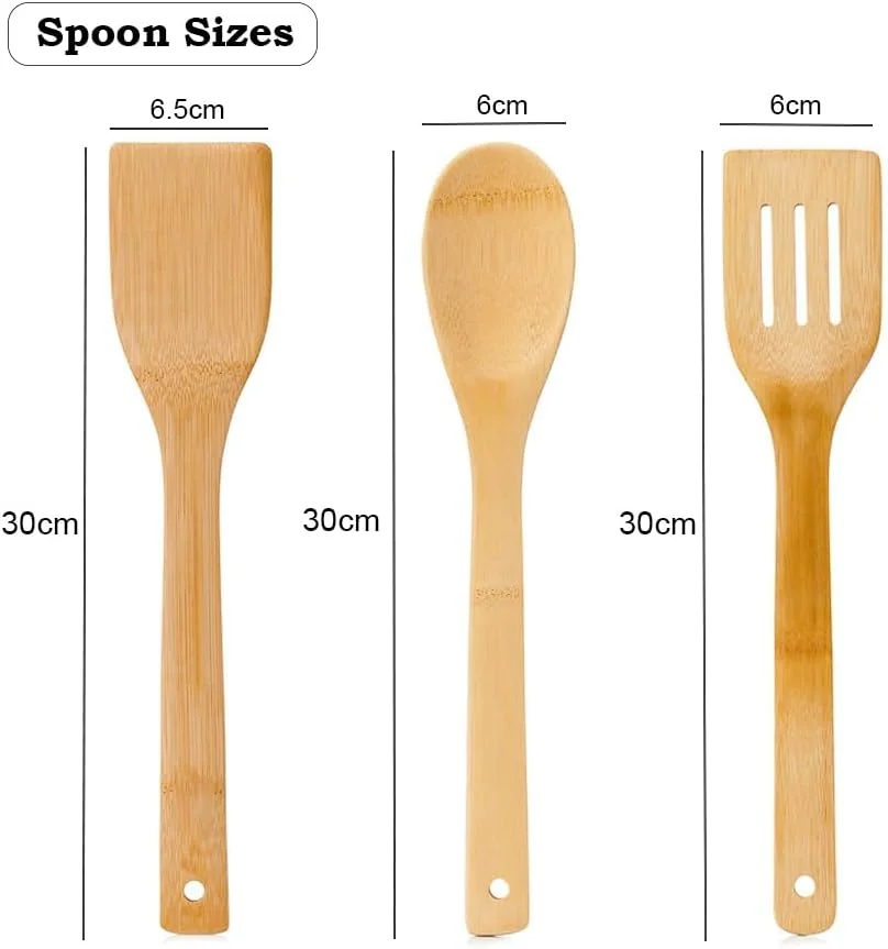 ست تخته برش بامبو 4 تکه، تخته برش بامبو طبیعی با 3 عدد قاشق آشپزی، کفگیر، کاردک، تخته برش سازگار با محیط زیست برای خرد کردن گوشت، سبزیجات، میوه ها، پنیر