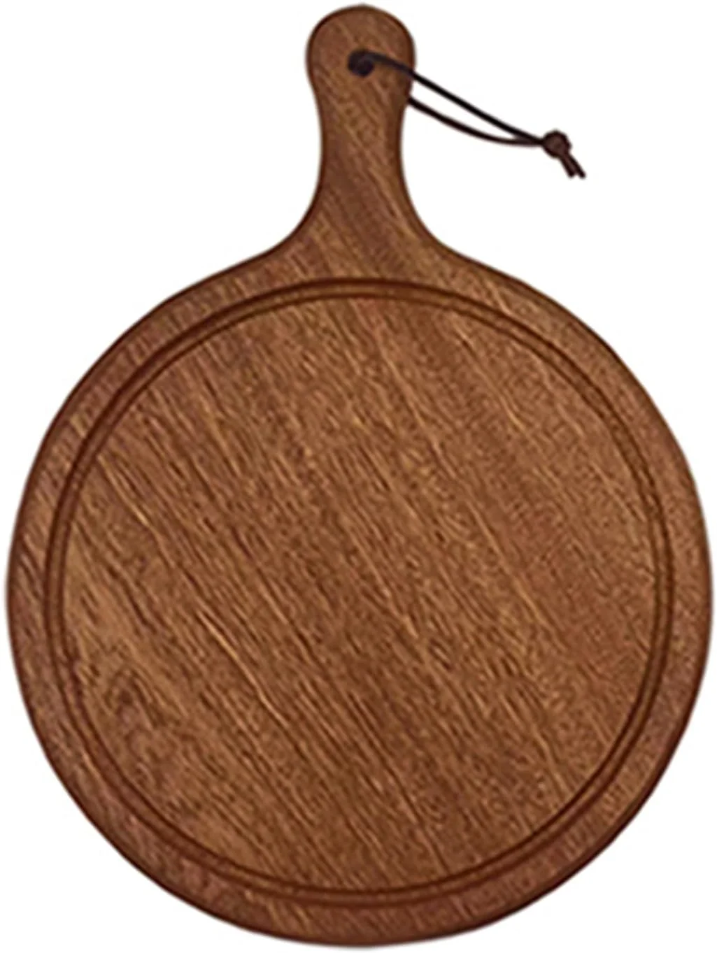 تخته برش چوبی گرد با دسته، تخته سرو چوبی برای گوشت، پنیر، نان و تخته سرو - تخته سرو چوبی تزئینی برای تخته برش آشپزخانه قهوه ای - 11 اینچ تخته برش چوبی گرد با دسته، تخته سرو چوبی برای گوشت، پنیر، نان و تخته سرو - تخته سرو چوبی تزئینی برای تخته برش آشپزخانه قهوه ای - 11 اینچ