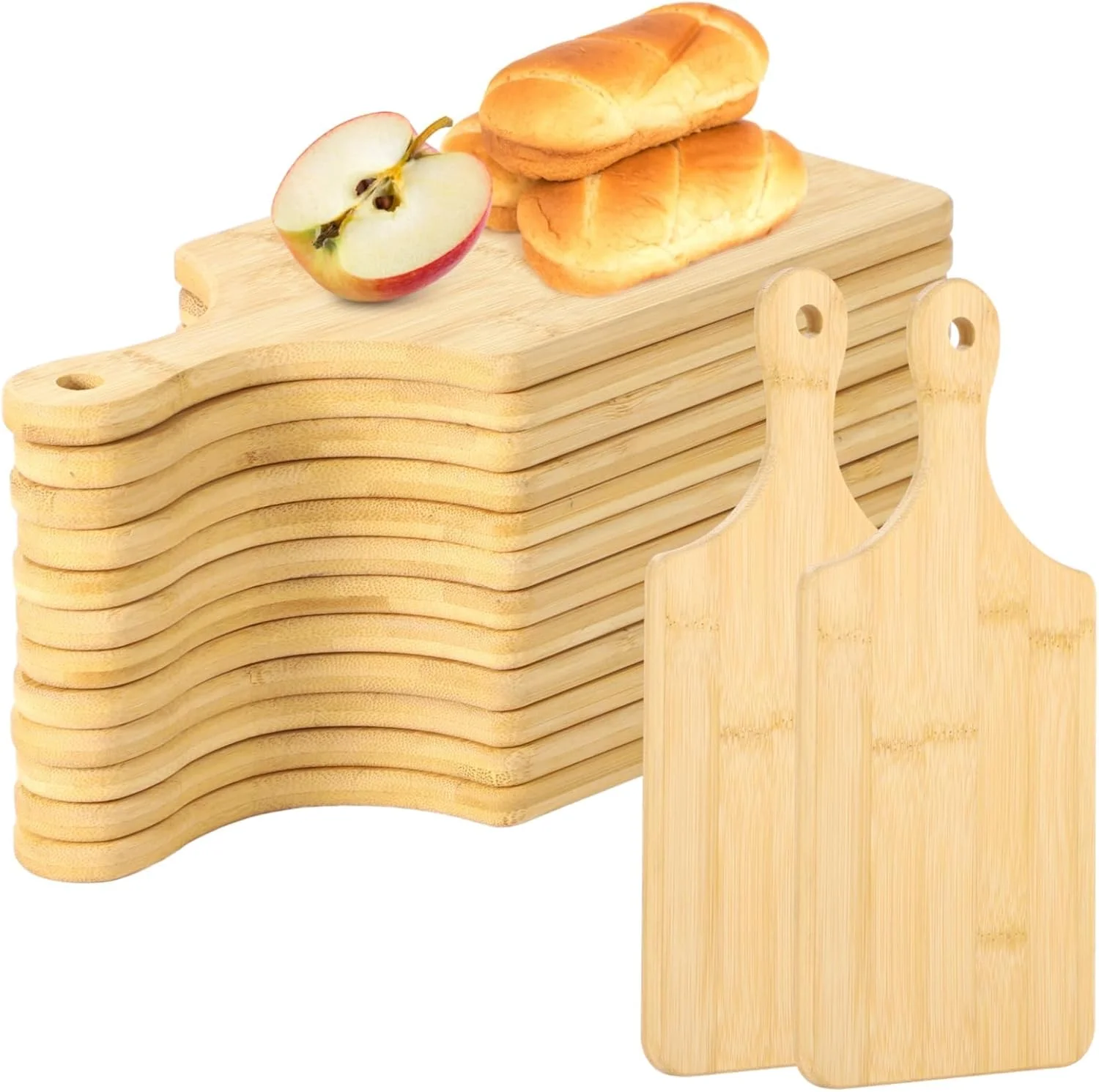 24 عدد تخته برش چوبی، تخته سرو سوسیس و کالباس چوبی 28x12.5 سانتی متری با دسته، تخته خردکن کوچک با سوراخ آویز برای آشپزخانه رستوران، نگهداری و تمیز کردن آسان 24 عدد تخته برش چوبی، تخته سرو سوسیس و کالباس چوبی 28x12.5 سانتی متری با دسته، تخته خردکن کوچک با سوراخ آویز برای آشپزخانه رستوران، نگهداری و تمیز کردن آسان