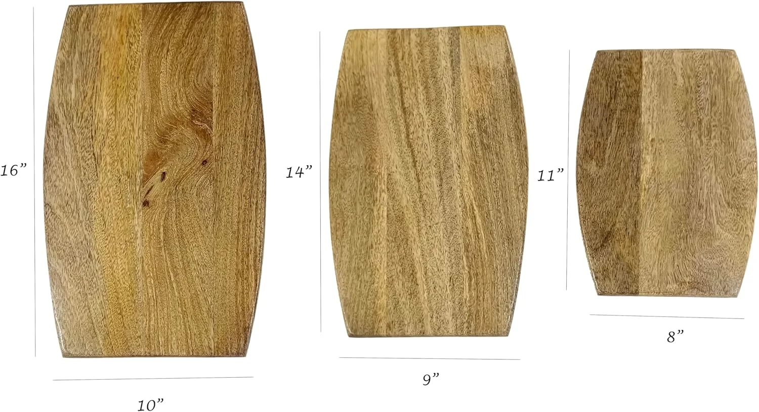 ست ۳ تایی تخته برش چوبی انبه، هدیه ای برای او، تخته های چوبی سینی سرو، دکور آشپزخانه (۲۸ در ۲۰ سانتی متر)