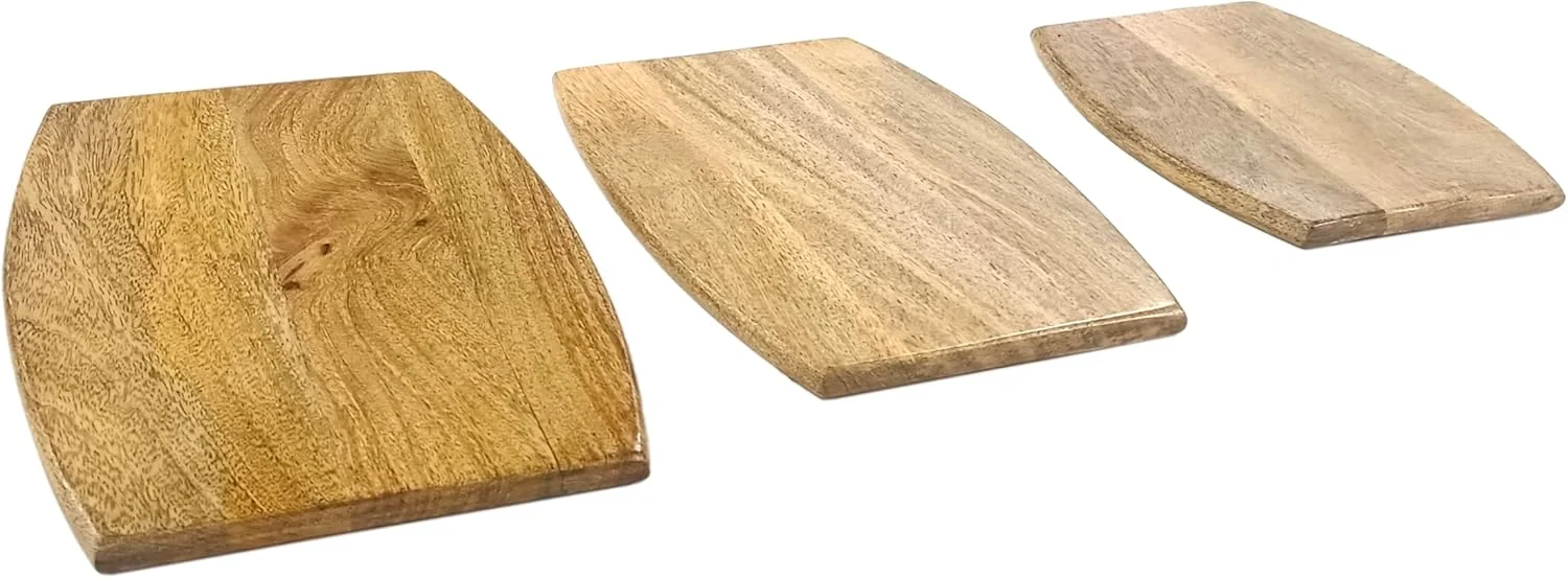 ست ۳ تایی تخته برش چوبی انبه، هدیه ای برای او، تخته های چوبی سینی سرو، دکور آشپزخانه (۲۸ در ۲۰ سانتی متر)