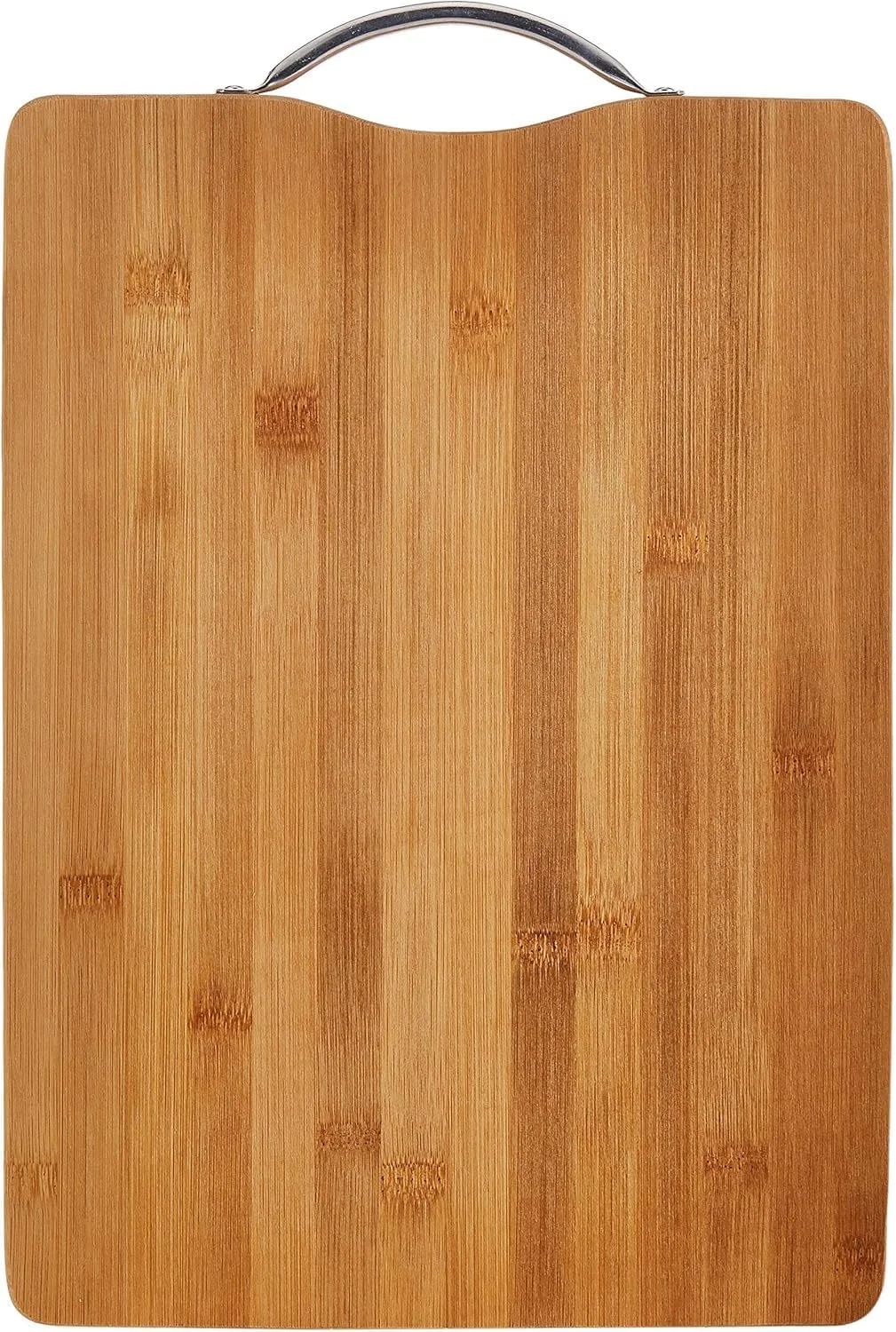 تخته برش بامبو، چند منظوره با دستگیره آسان، تخته برش چوبی محکم دو طرفه با دسته فلزی. (22x32 سانتی متر)