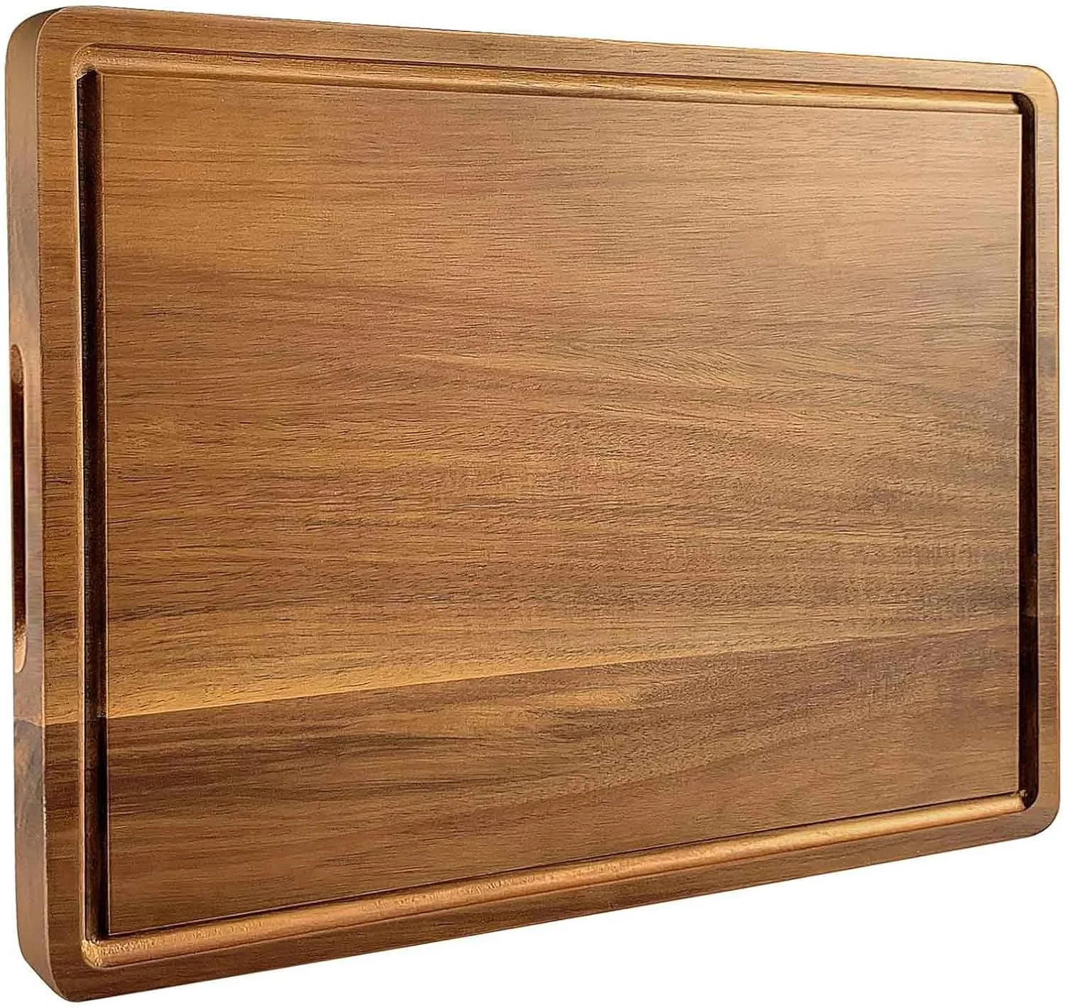 تخته برش چوبی آکاسیا، 38 x 26.5 سانتی متر، تخته خردکن چوبی بزرگ برای آشپزخانه، سبزیجات، میوه ها، پنیر، ایده آل برای سرو و خرد کردن گوشت، تخته سرو/بلوک/دیس
