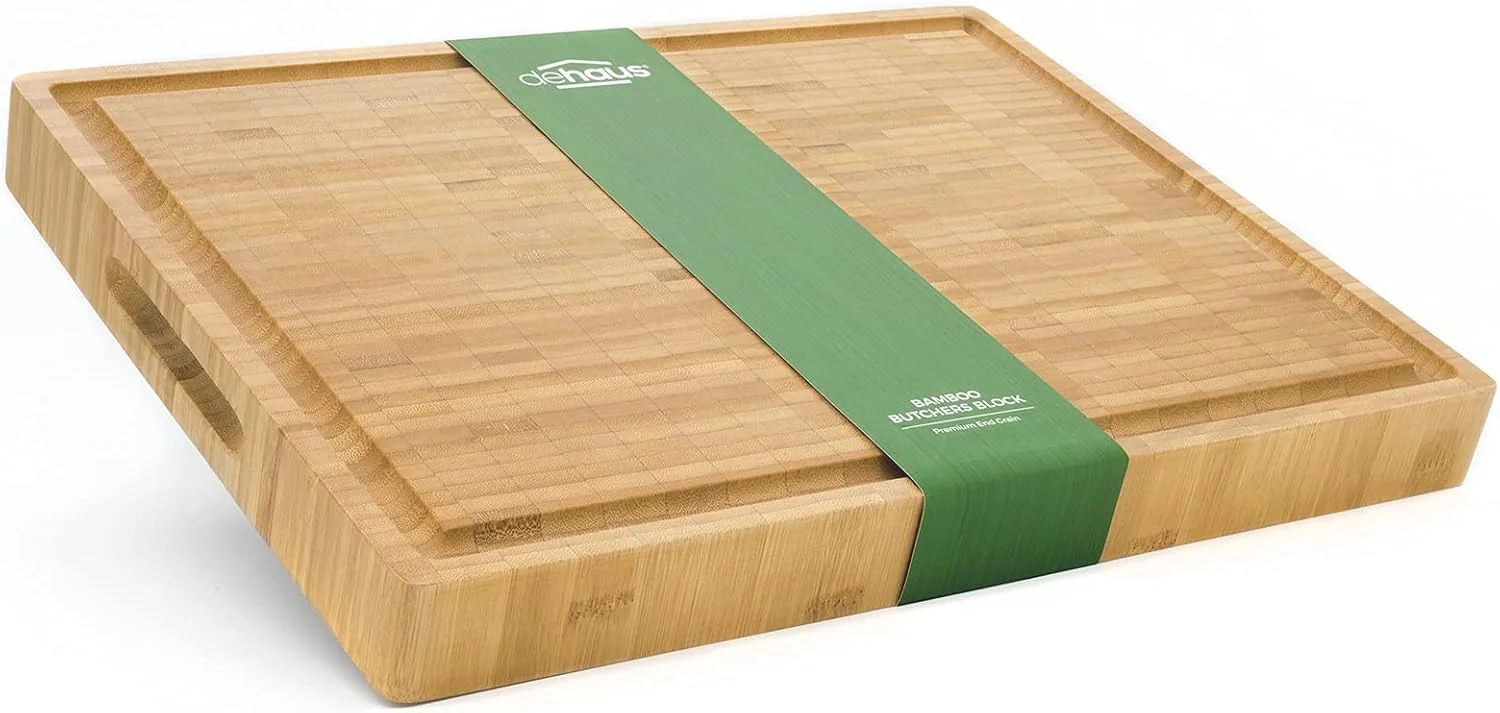 تخته برش بامبو Dehaus® - سایز بزرگ، 42x32x4 سانتی متر | بامبو با کیفیت عالی | تخته برش چوبی سنگین برای سینی مزه، تخته سرو، محافظ سطح کار آشپزخانه، سینی پنیر و سرو پیتزا تخته برش بامبو Dehaus® - سایز بزرگ، 42x32x4 سانتی متر | بامبو با کیفیت عالی | تخته برش چوبی سنگین برای سینی مزه، تخته سرو، محافظ سطح کار آشپزخانه، سینی پنیر و سرو پیتزا