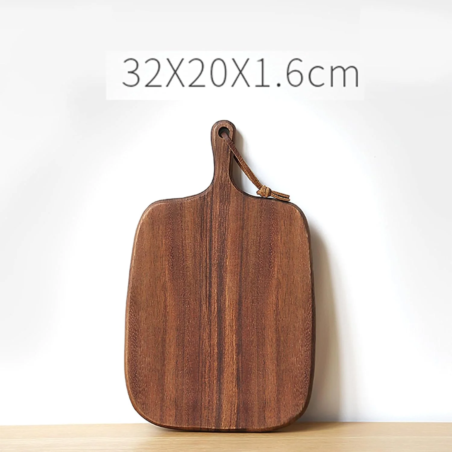 تخته استیک چوبی از چوب جامد با دسته برای گوشت، تخته پنیر، سبزیجات، نان و سینی مزه، تخته سرو چوبی تزئینی برای آشپزخانه و غذاخوری S