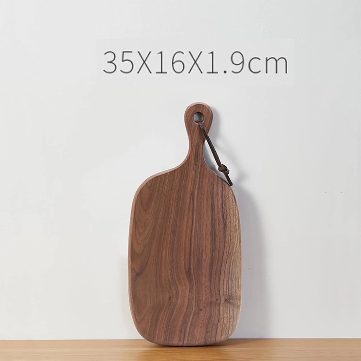 تخته استیک چوبی از چوب جامد با دسته برای گوشت، تخته پنیر، سبزیجات، نان و سوسیس، تخته سرو چوبی تزئینی برای آشپزخانه و غذاخوری S,W