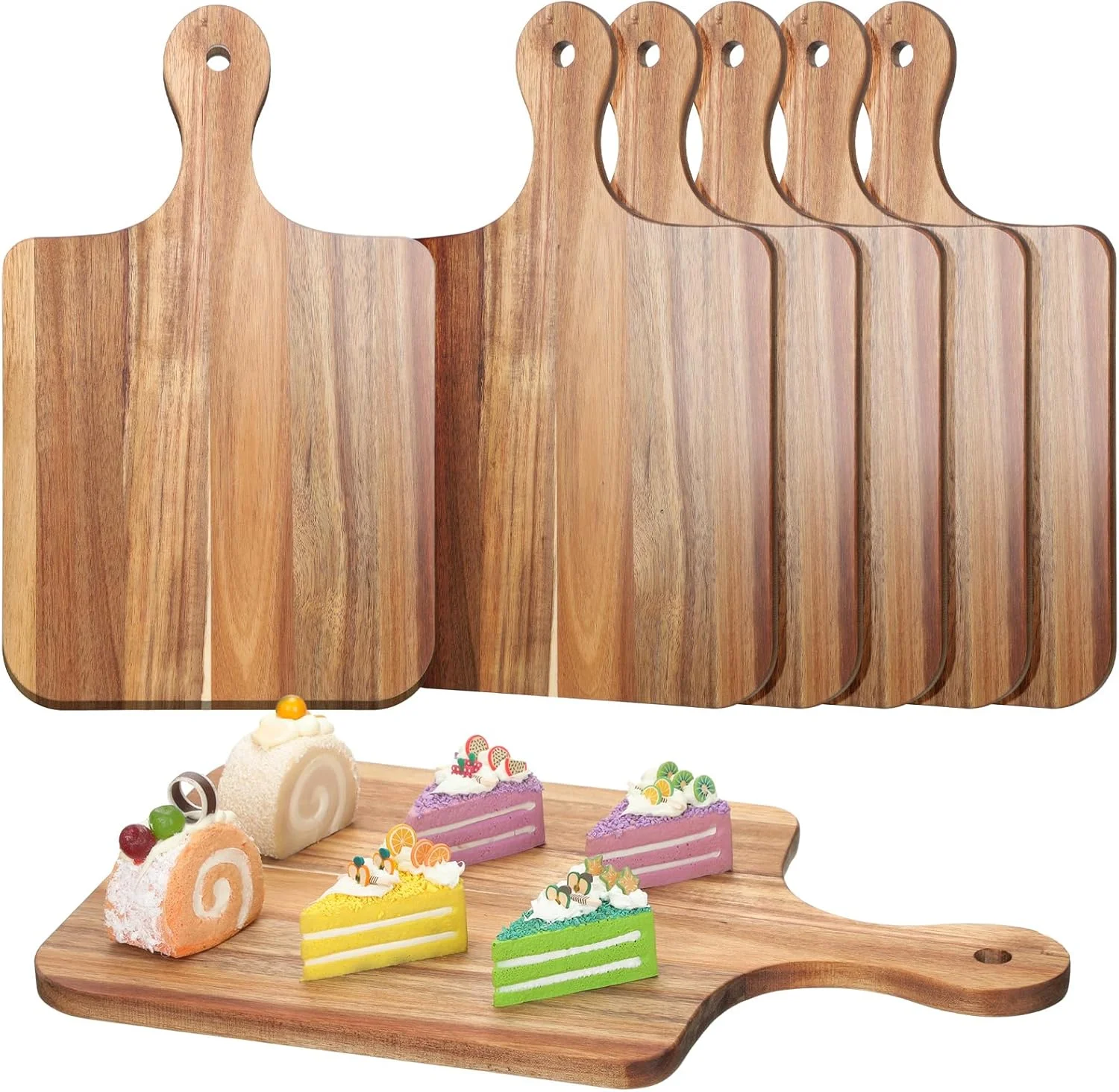 تخته برش چوبی آکاسیا دیدای، 6 عددی، تخته خردکن ضخیم آشپزخانه با دستگیره، تخته سرو چوبی، تخته پنیر چوبی خام برای حکاکی، هدیه عروسی و خانه نویی (40.64 x 25.4 سانتی متر) تخته برش چوبی آکاسیا دیدای، 6 عددی، تخته خردکن ضخیم آشپزخانه با دستگیره، تخته سرو چوبی، تخته پنیر چوبی خام برای حکاکی، هدیه عروسی و خانه نویی (40.64 x 25.4 سانتی متر)