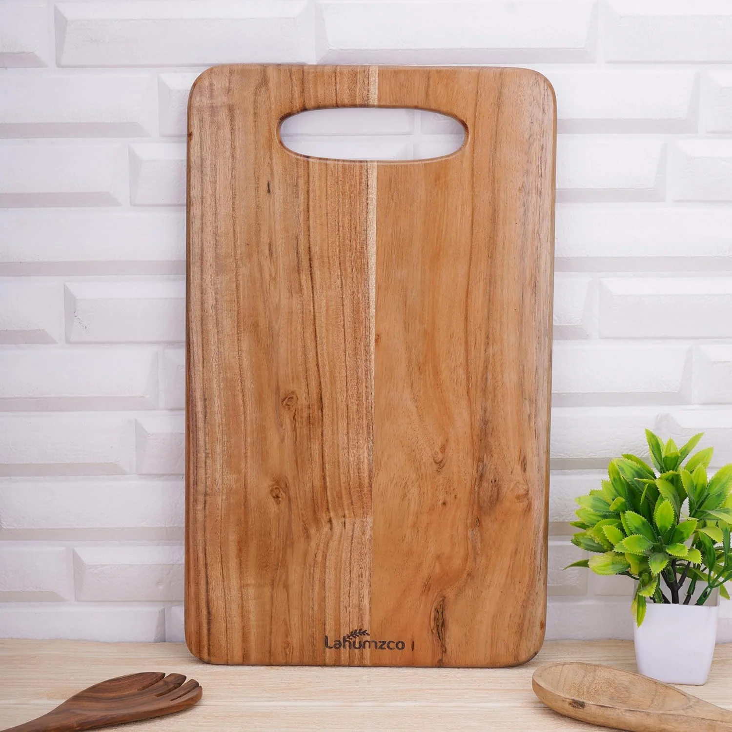 تخته برش چوبی آکاسیا 38x23 سانتی متر - تخته خردکن، پنیر، نان و سینی پذیرایی چند منظوره - سینی سرو چوبی تزئینی برای آشپزخانه و غذاخوری