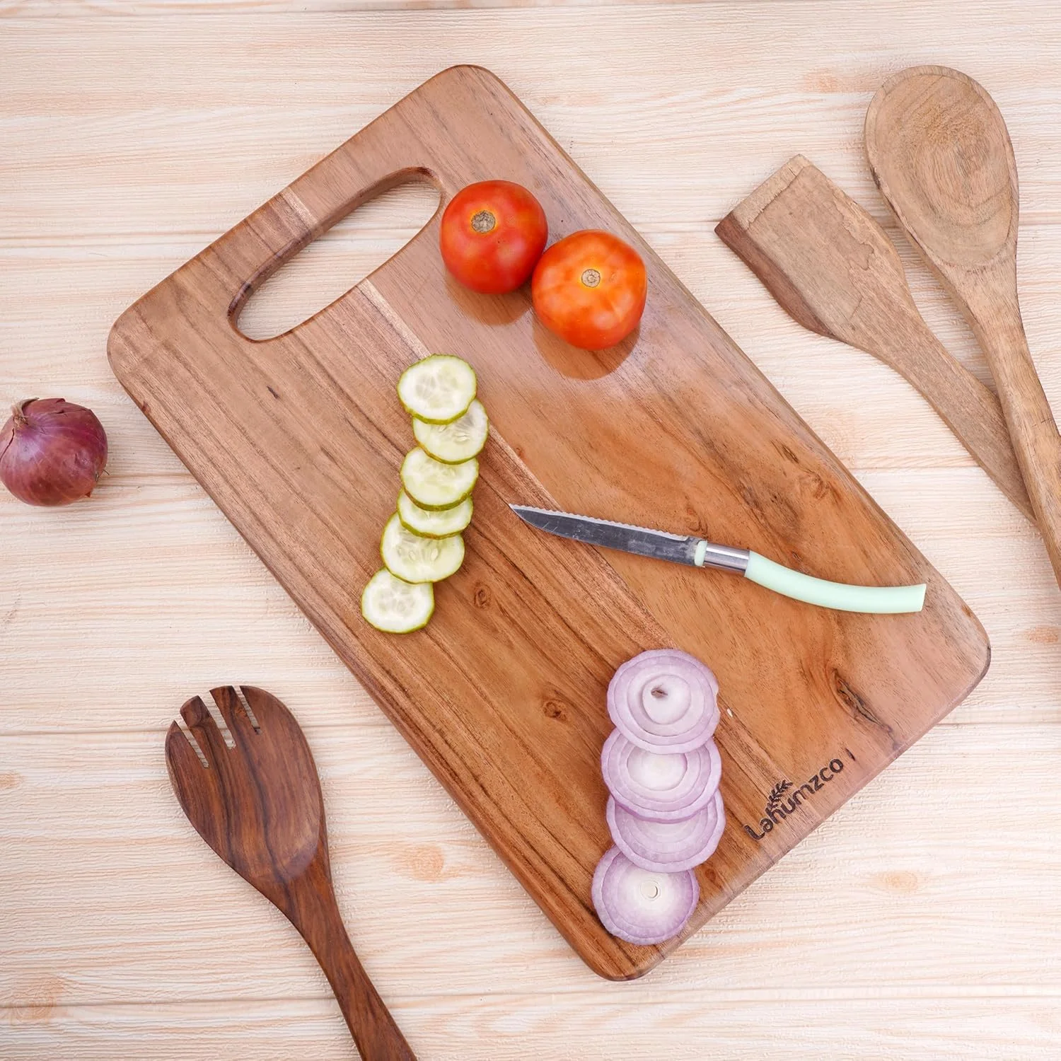 تخته برش چوبی آکاسیا 38x23 سانتی متر - تخته خردکن، پنیر، نان و سینی پذیرایی چند منظوره - سینی سرو چوبی تزئینی برای آشپزخانه و غذاخوری