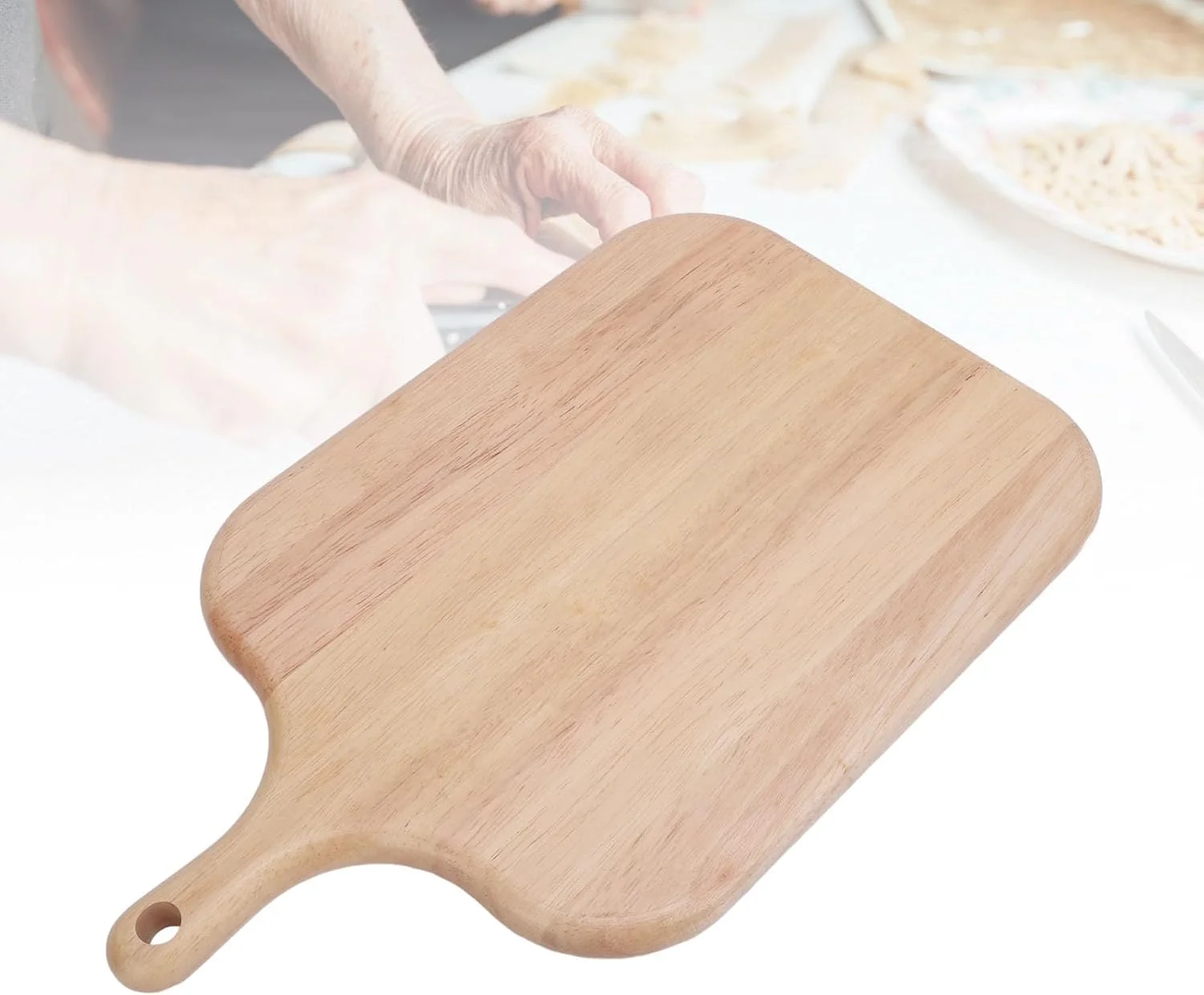 تخته برش، تخته سرو، تخته برش چوبی با دسته برای گوشت، پنیر، نان، سبزیجات، میوه ها، تخته سرو چوبی تزئینی برای آشپزخانه، سبزیجات، میوه ها (کوچک)