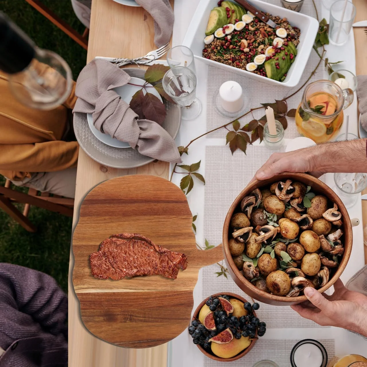 تخته برش چوبی طرح کدو تنبل DOITOOL - تخته سرو پذیرایی با دسته برای تزئینات آشپزخانه، پاییز و روز شکرگزاری