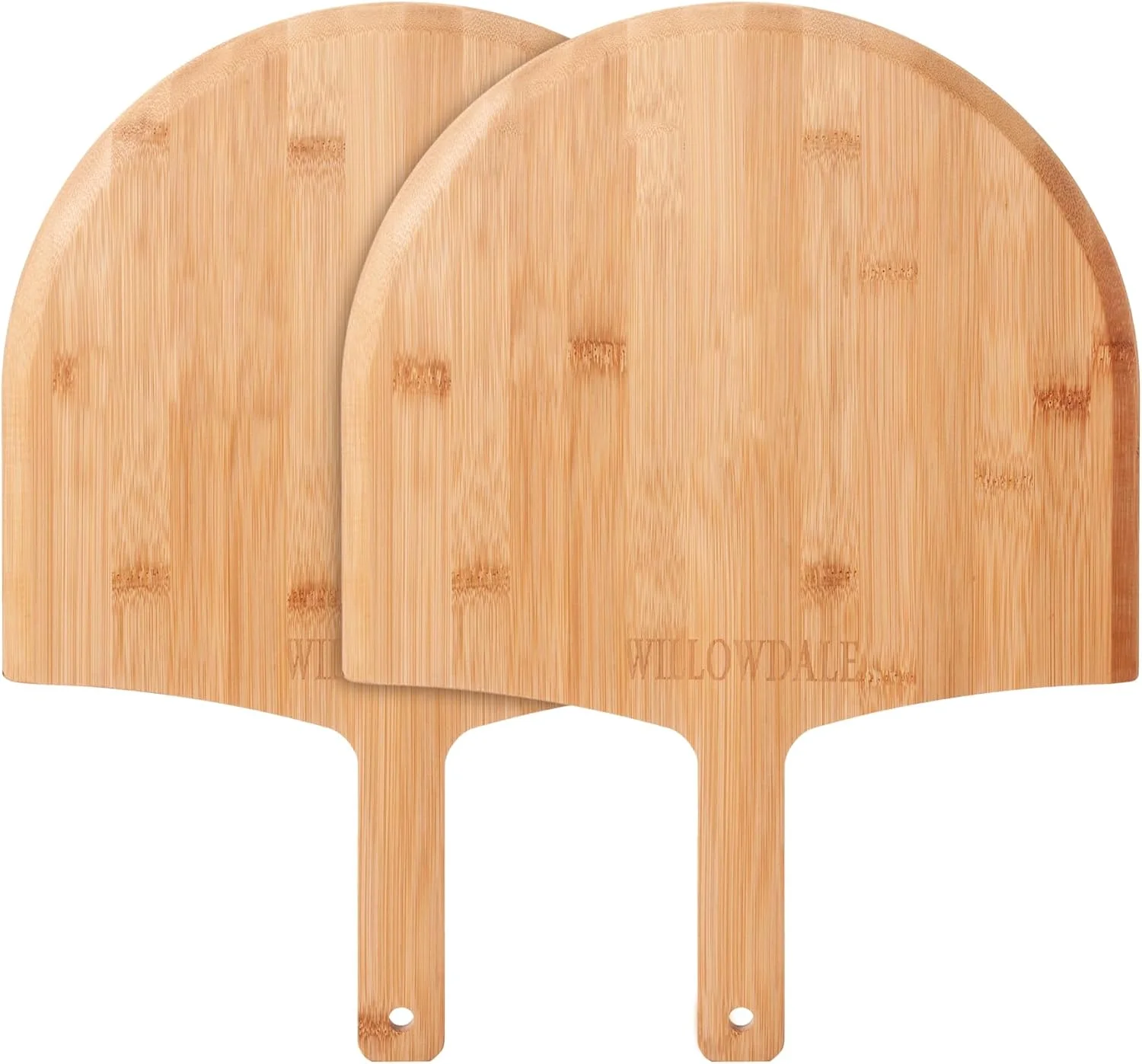 تخته پیتزا ویلودیل چوبی 30 سانتی‌متری، ست 2 عددی کفگیر پیتزا بامبو، لوازم جانبی بزرگ فر پیتزا برای پخت با دسته، تخته سرو برش چوبی برای پنیر، نان، پای، میوه و سبزیجات