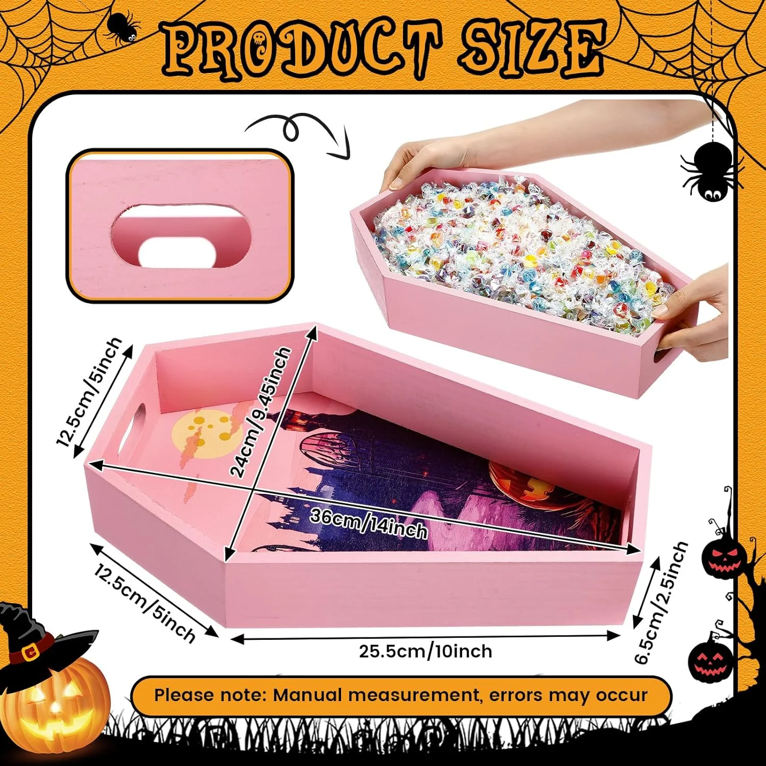 سینی تابوتی چوبی لینوئوسن، مناسب هالووین، سایز 36 سانتیمتر، مناسب سرو و دکوراسیون میز (صورتی) سینی تابوتی چوبی لینوئوسن، مناسب هالووین، سایز 36 سانتیمتر، مناسب سرو و دکوراسیون میز (صورتی)