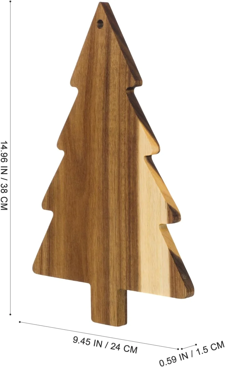 تخته برش چوبی به شکل درخت کریسمس BESPORTBLE، سینی سرو پنیر، بشقاب میوه، تخته نان، 38x24 سانتی متر
