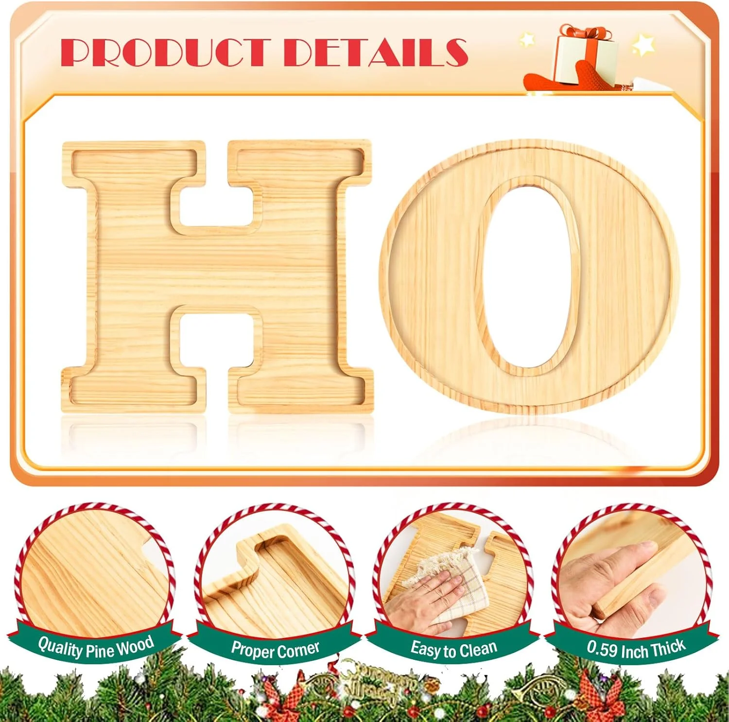 آویزوم 2 عدد تخته سرو شیرینی و تنقلات کریسمس، سینی چوبی HO، سینی های چوبی کاج کریسمس، بشقاب های چوبی برای سرو کوکی و تنقلات، مناسب برای آشپزخانه منزل، هدیه ظروف شام برای کریسمس و جشن خانه نو آویزوم 2 عدد تخته سرو شیرینی و تنقلات کریسمس، سینی چوبی HO، سینی های چوبی کاج کریسمس، بشقاب های چوبی برای سرو کوکی و تنقلات، مناسب برای آشپزخانه منزل، هدیه ظروف شام برای کریسمس و جشن خانه نو